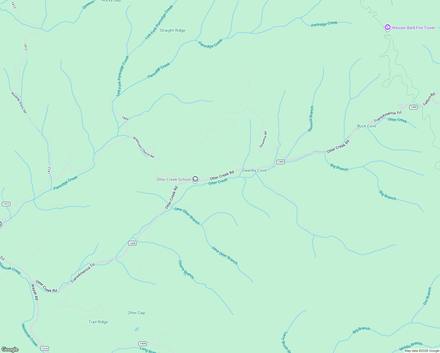 map of restaurants, bars, coffee shops, grocery stores, and more near 1914 Otter Creek Road in Topton
