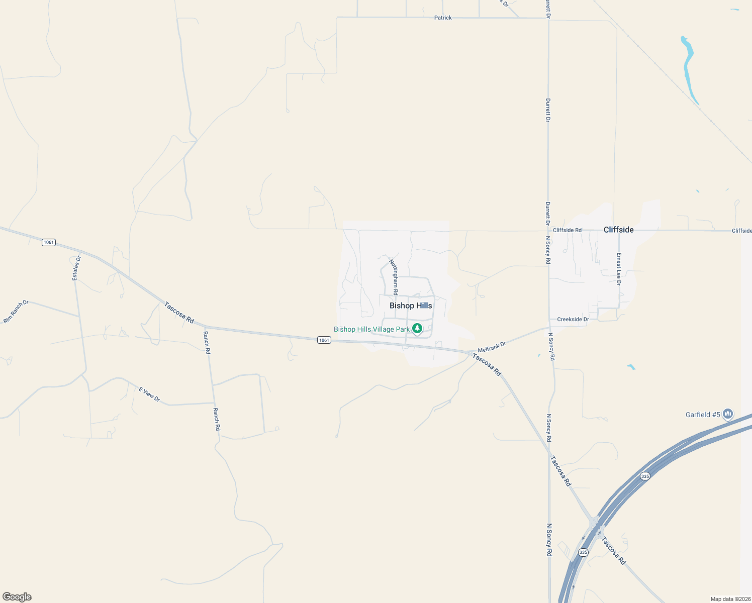 map of restaurants, bars, coffee shops, grocery stores, and more near 15 Lancaster Road in Amarillo