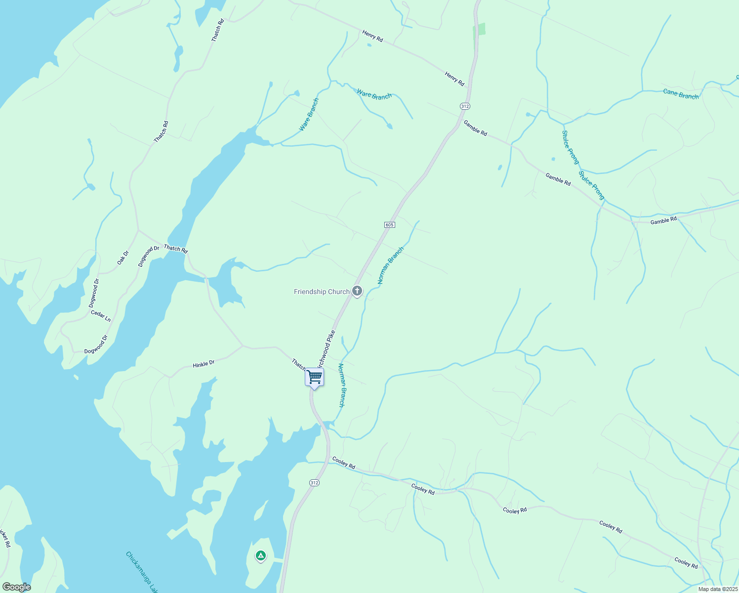 map of restaurants, bars, coffee shops, grocery stores, and more near 11500 Birchwood Pike in Harrison