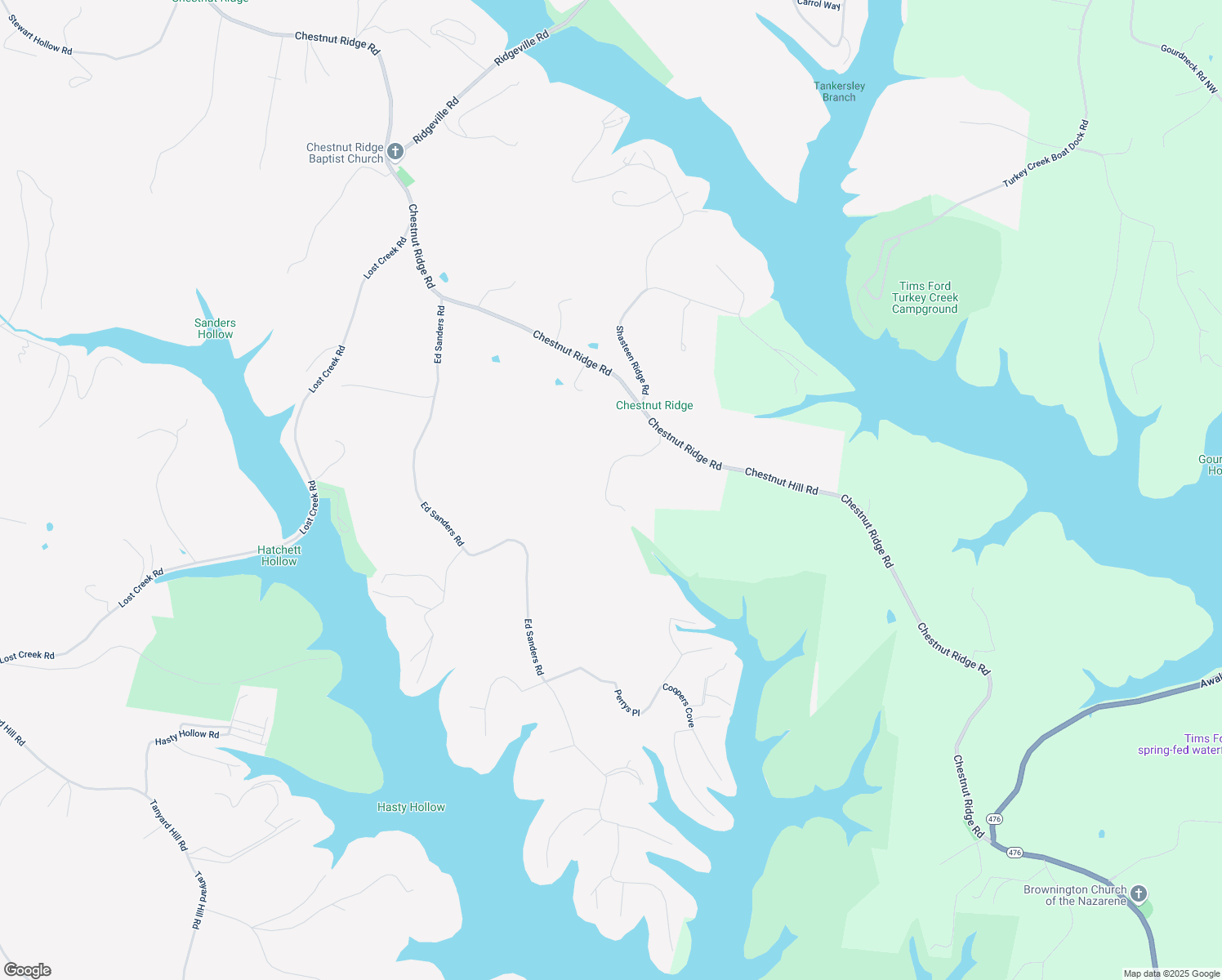 map of restaurants, bars, coffee shops, grocery stores, and more near 8173 Chestnut Ridge Road in Lynchburg
