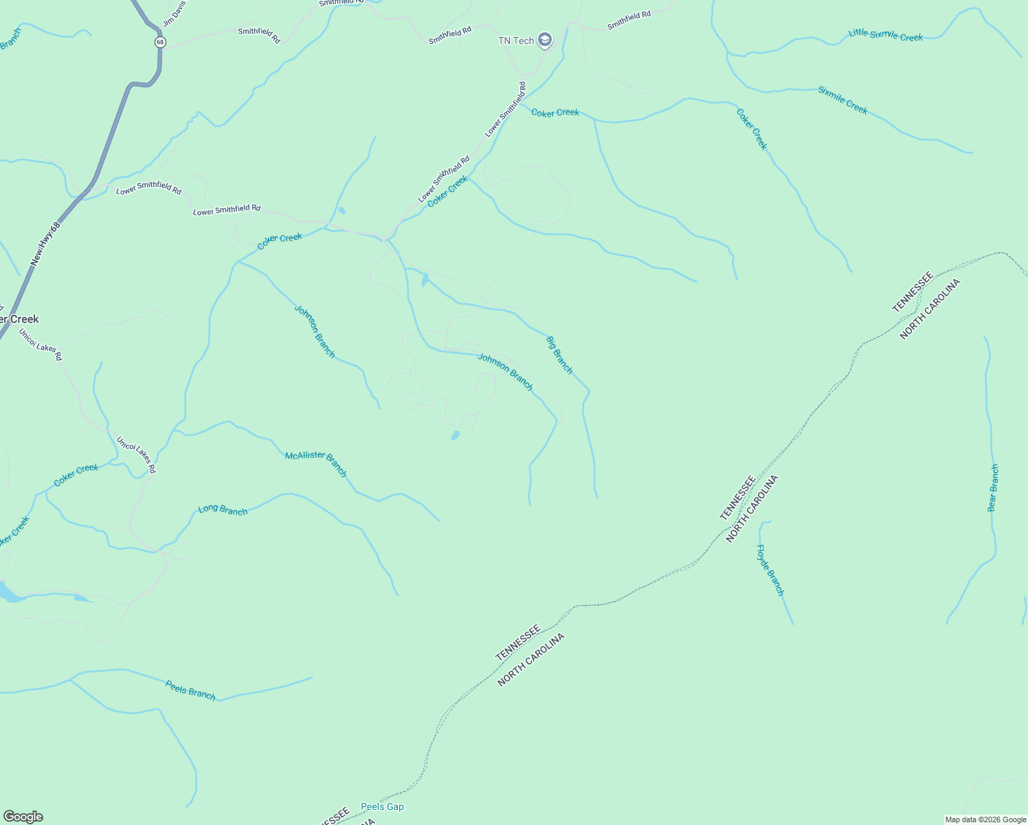 map of restaurants, bars, coffee shops, grocery stores, and more near 228 Old Doc Rogers Road in Tellico Plains