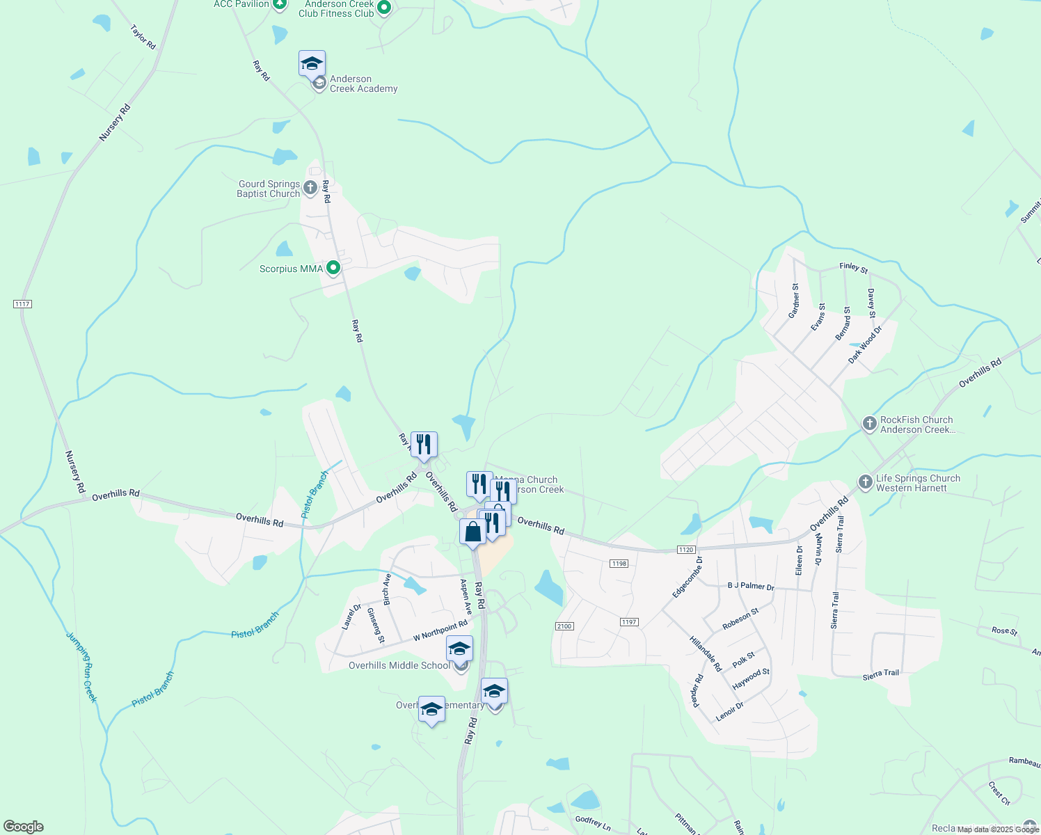 map of restaurants, bars, coffee shops, grocery stores, and more near 351 Stone Cross Drive in Spring Lake