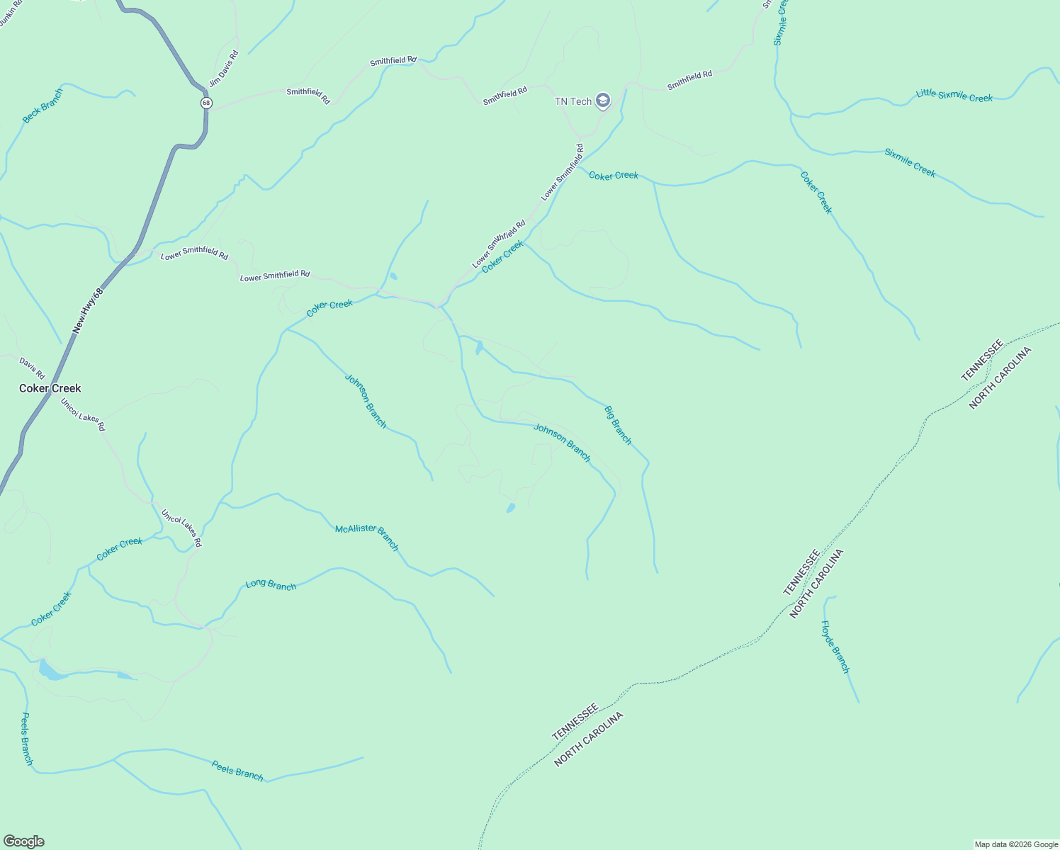 map of restaurants, bars, coffee shops, grocery stores, and more near 227 Old Doc Rogers Road in Tellico Plains
