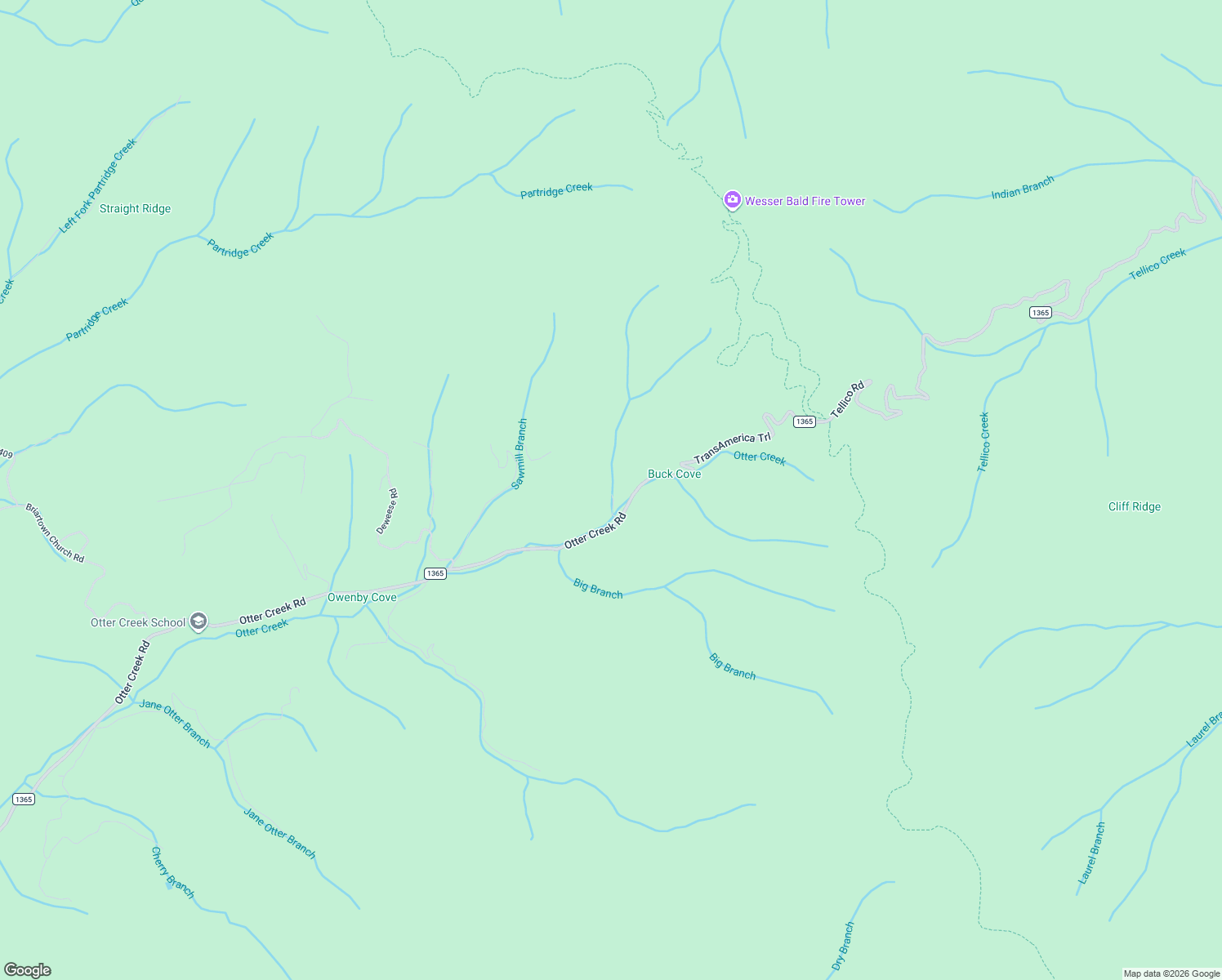 map of restaurants, bars, coffee shops, grocery stores, and more near 109 Chelokee Cove in Topton