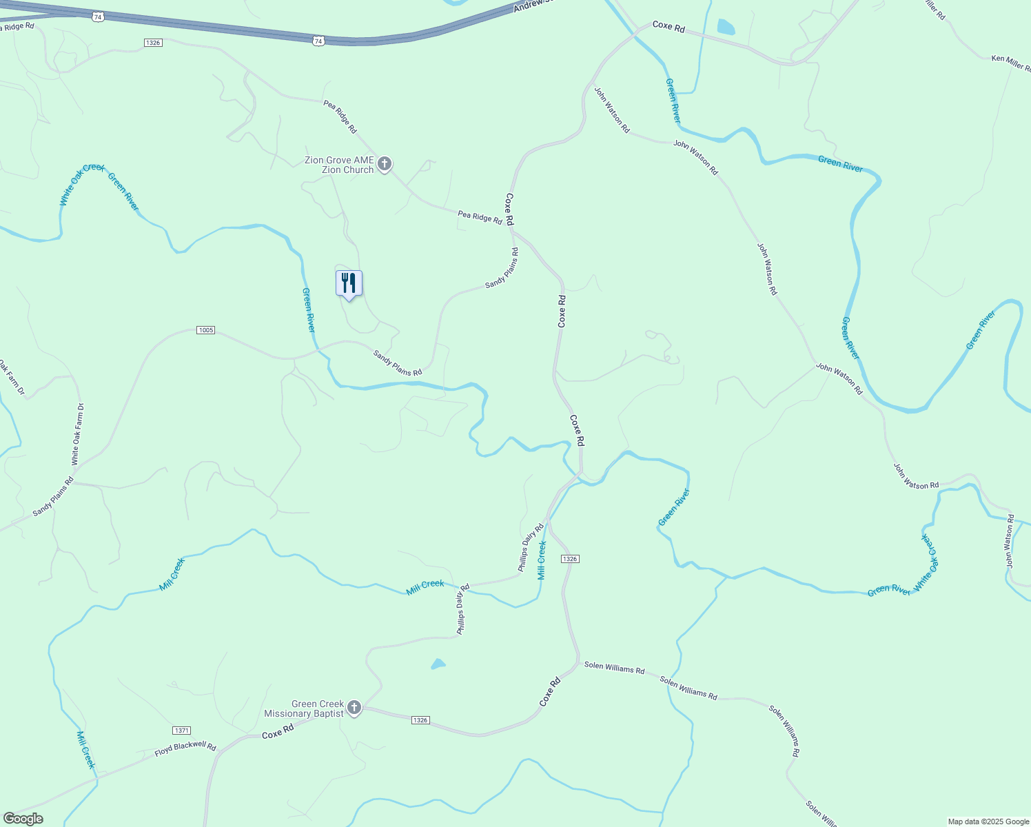 map of restaurants, bars, coffee shops, grocery stores, and more near 4395 Coxe Road in Columbus