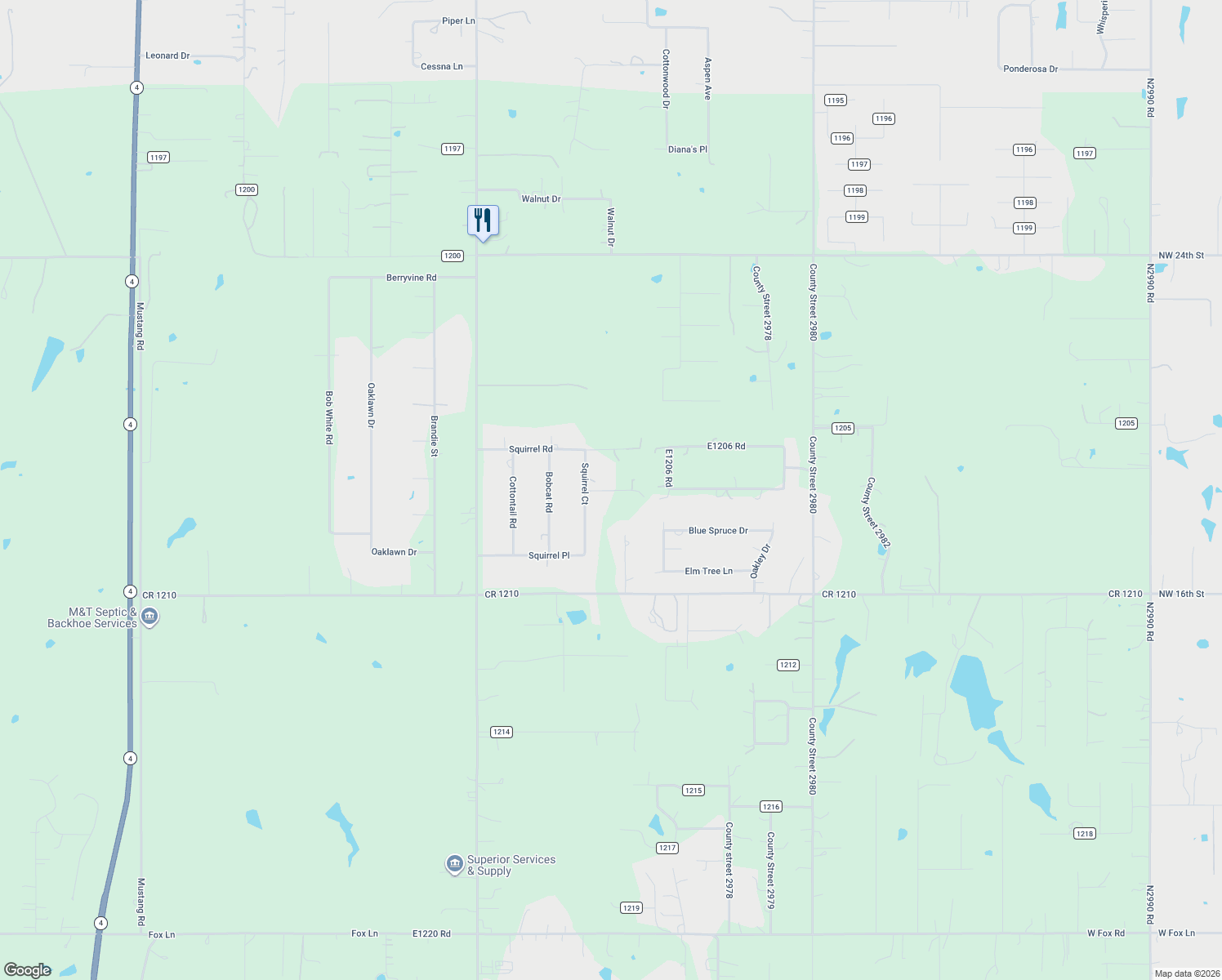 map of restaurants, bars, coffee shops, grocery stores, and more near 2328 Dove Creek Road in Tuttle
