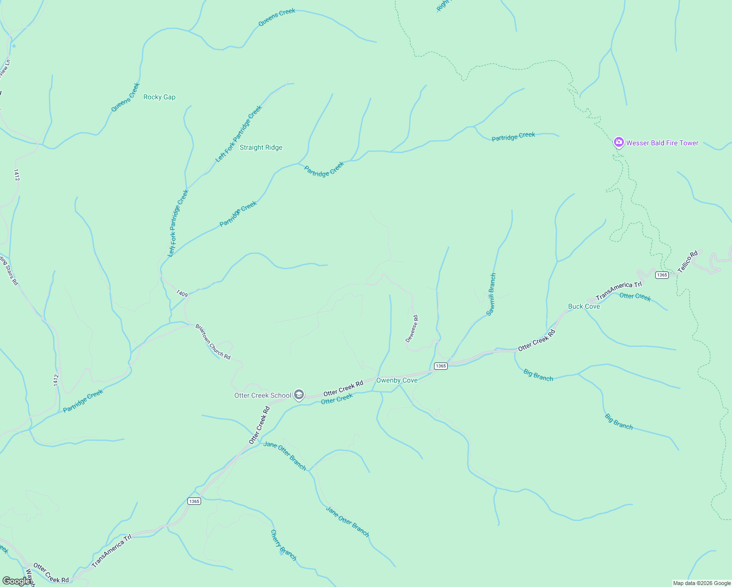 map of restaurants, bars, coffee shops, grocery stores, and more near 912 Deweese Road in Topton