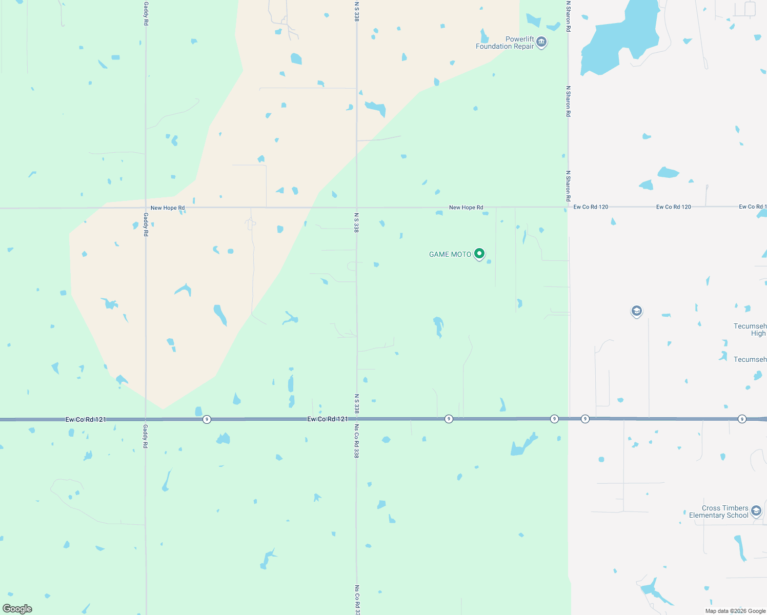map of restaurants, bars, coffee shops, grocery stores, and more near 20471 Coker Road in Tecumseh