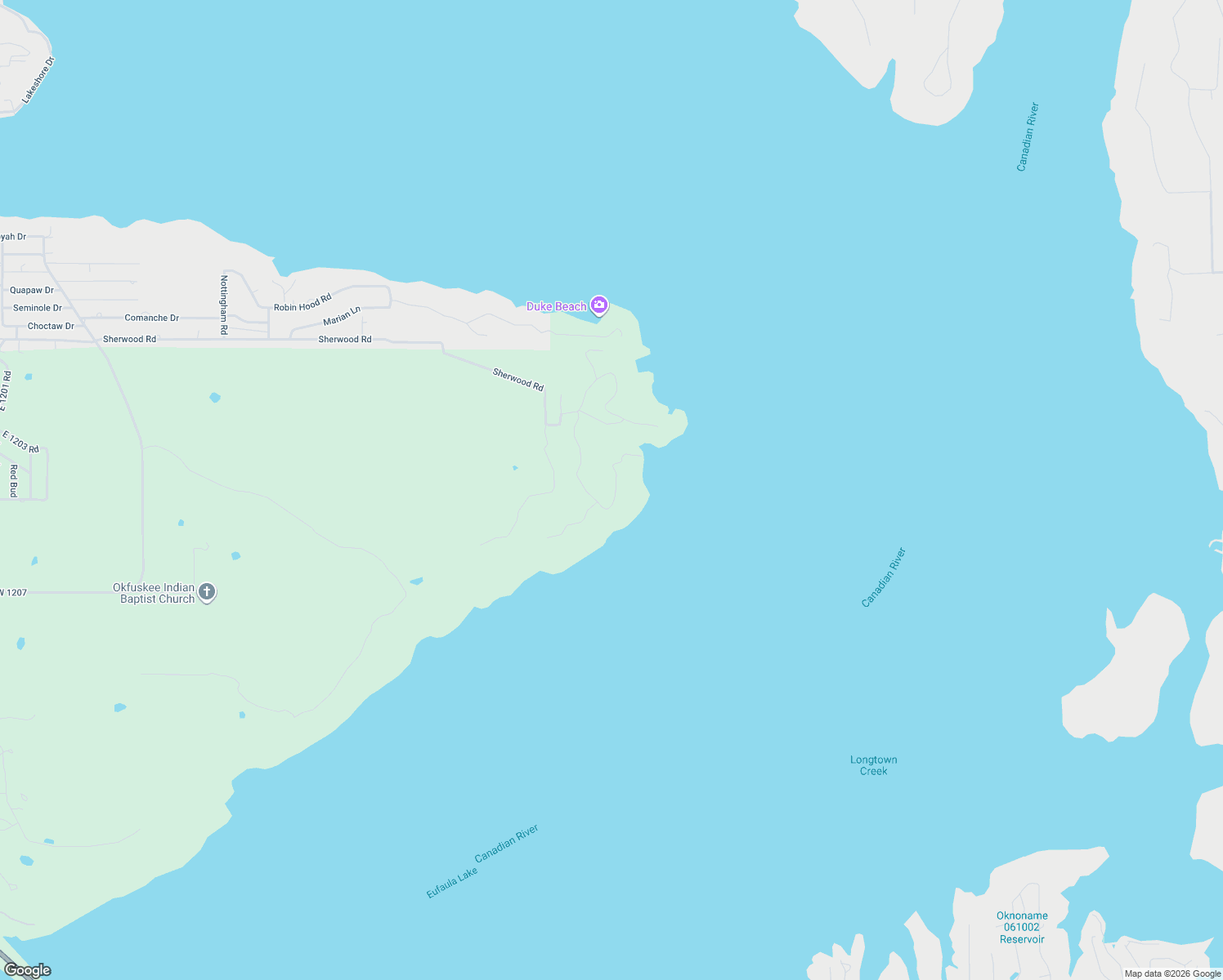 map of restaurants, bars, coffee shops, grocery stores, and more near East 1200 Road in Eufaula