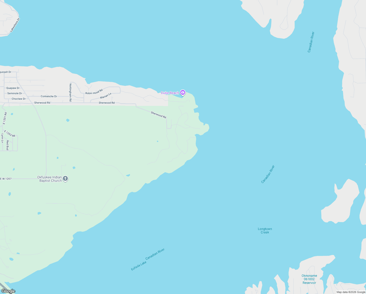 map of restaurants, bars, coffee shops, grocery stores, and more near Sherwood Road in Eufaula