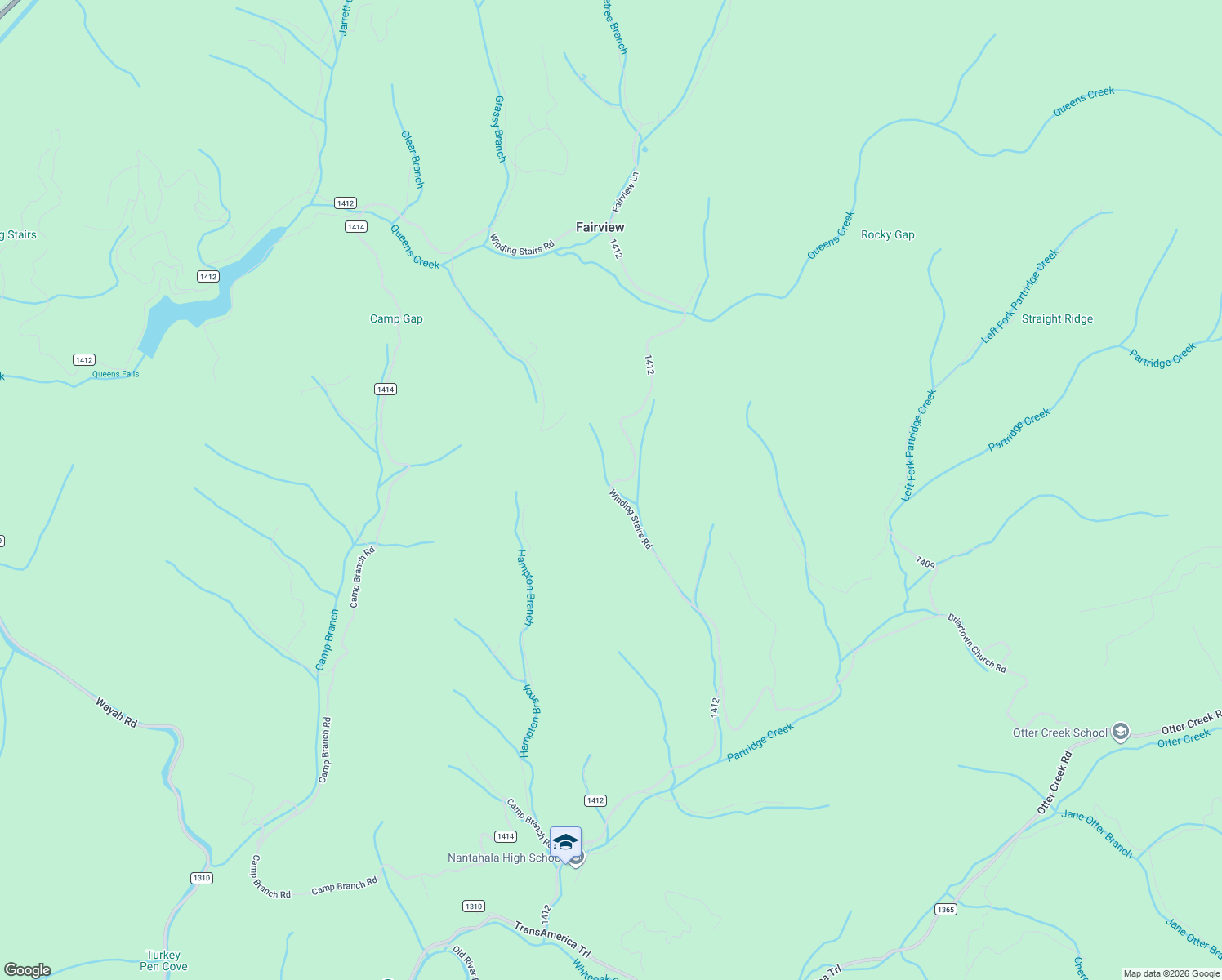 map of restaurants, bars, coffee shops, grocery stores, and more near 1740 Winding Stairs Road in Topton