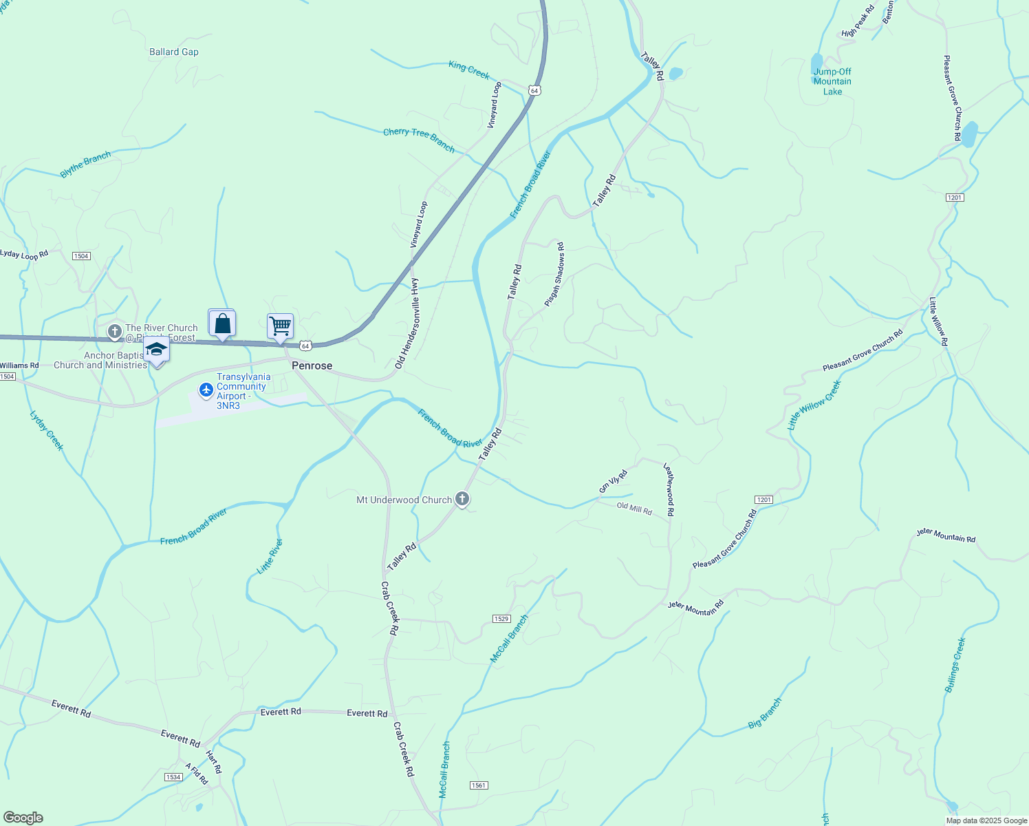 map of restaurants, bars, coffee shops, grocery stores, and more near 710 Talley Road in Hendersonville