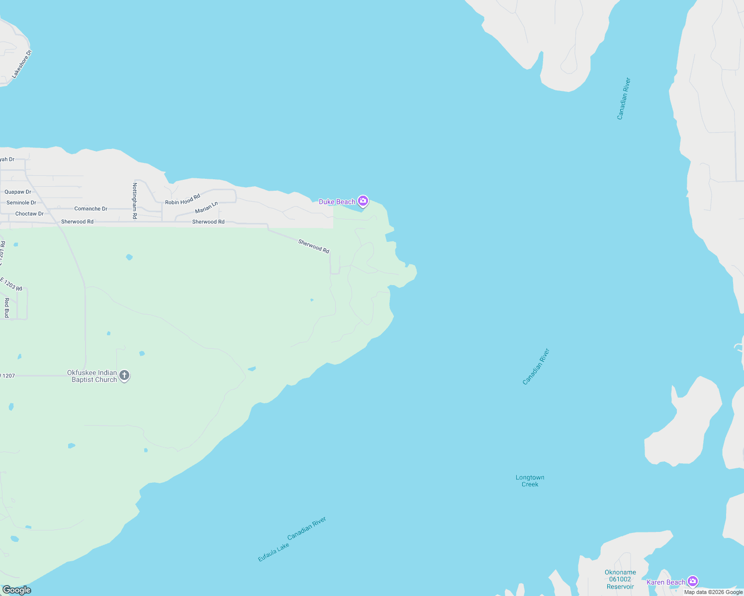 map of restaurants, bars, coffee shops, grocery stores, and more near South 4201 Road in McIntosh County