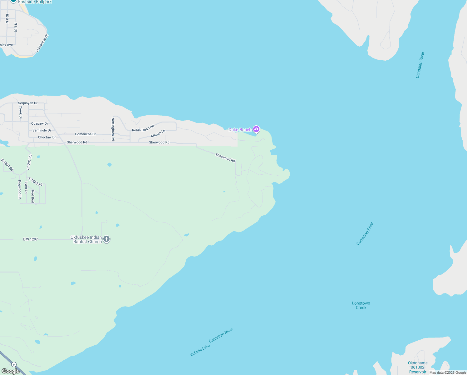 map of restaurants, bars, coffee shops, grocery stores, and more near in Eufaula