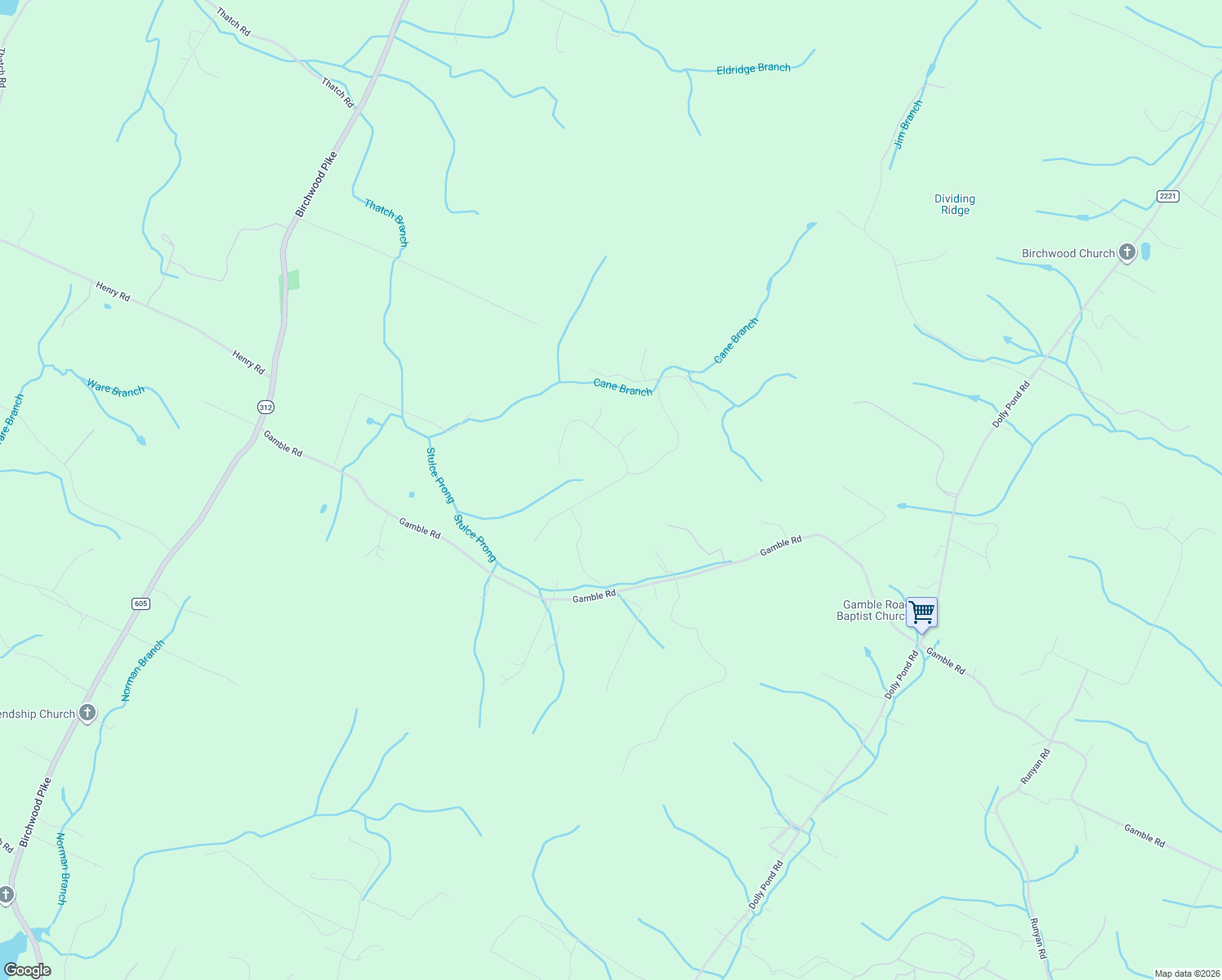 map of restaurants, bars, coffee shops, grocery stores, and more near 6684 Grazing Lane in Birchwood