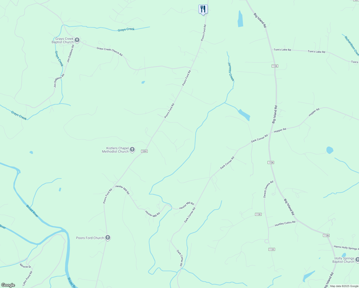 map of restaurants, bars, coffee shops, grocery stores, and more near 219 Bishop Court in Rutherfordton