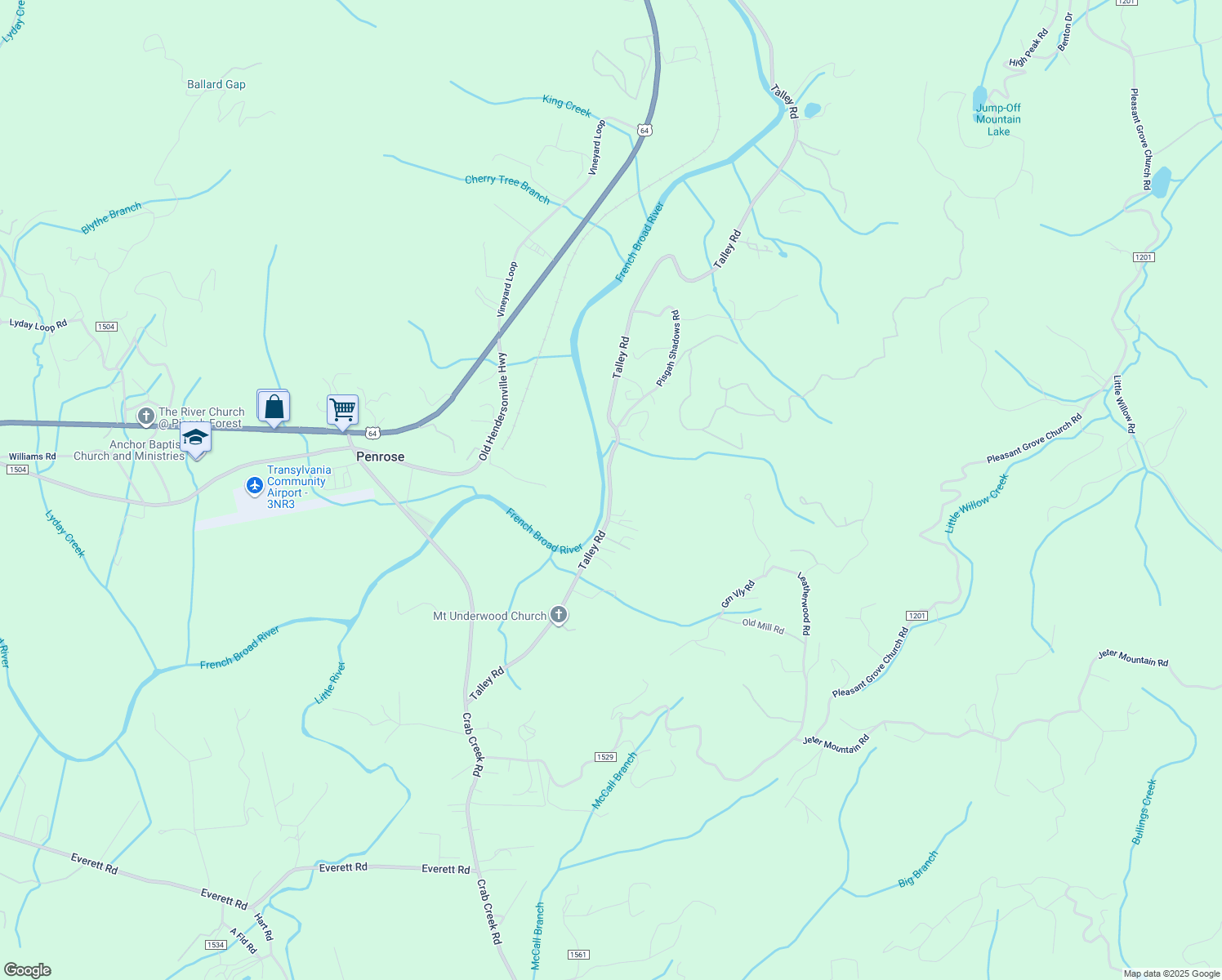 map of restaurants, bars, coffee shops, grocery stores, and more near 710 Talley Road in Hendersonville