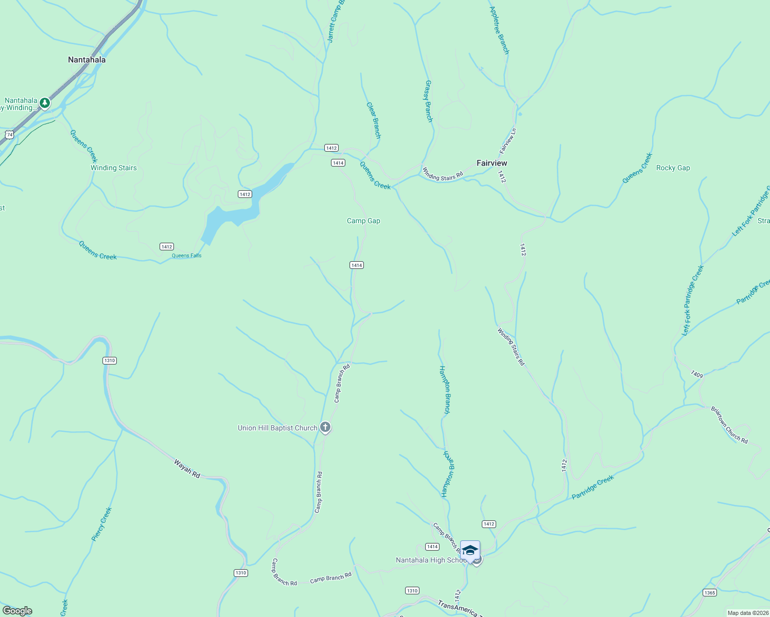 map of restaurants, bars, coffee shops, grocery stores, and more near 2801 Camp Branch Road in Topton