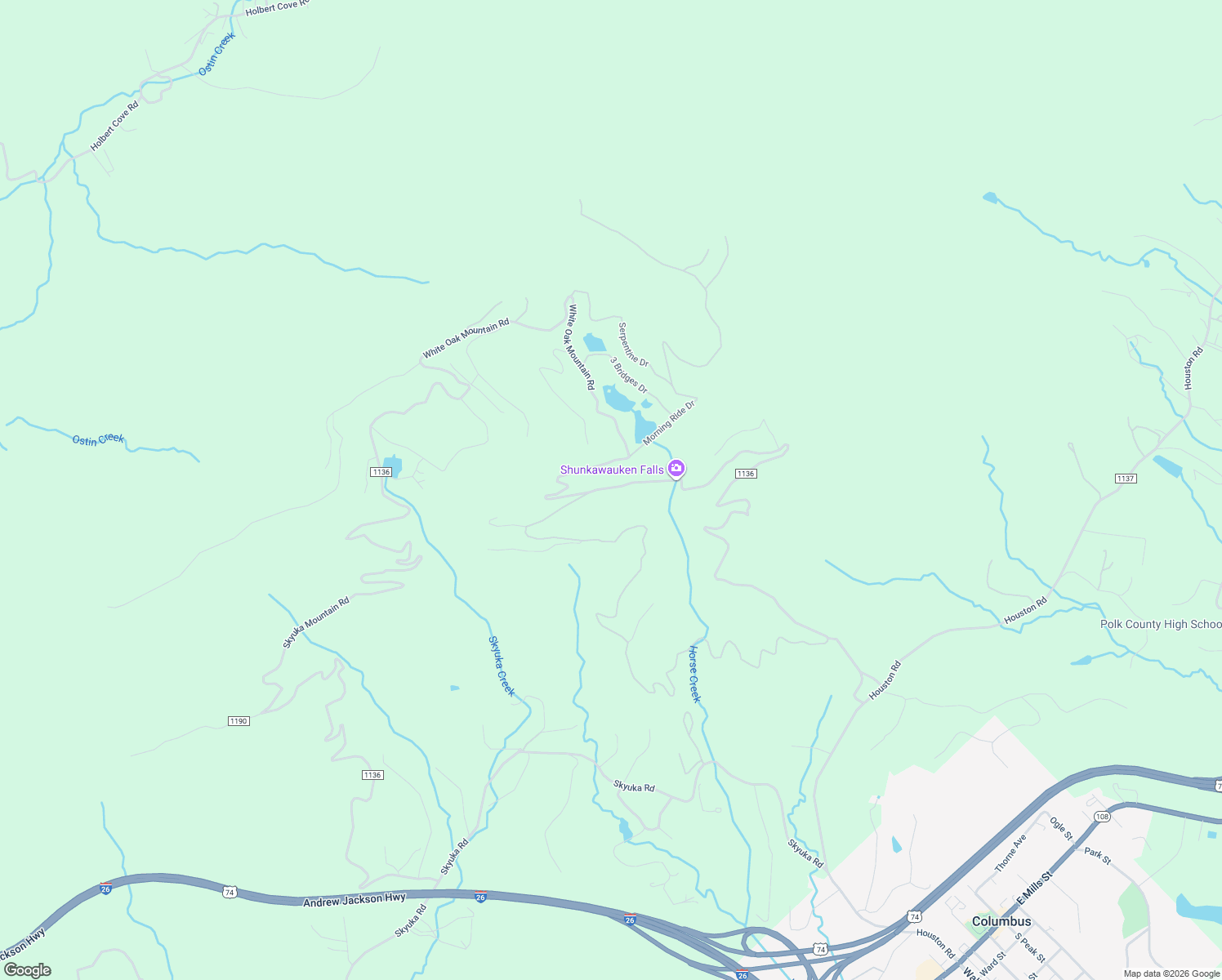 map of restaurants, bars, coffee shops, grocery stores, and more near 2279 White Oak Mountain Drive in Columbus