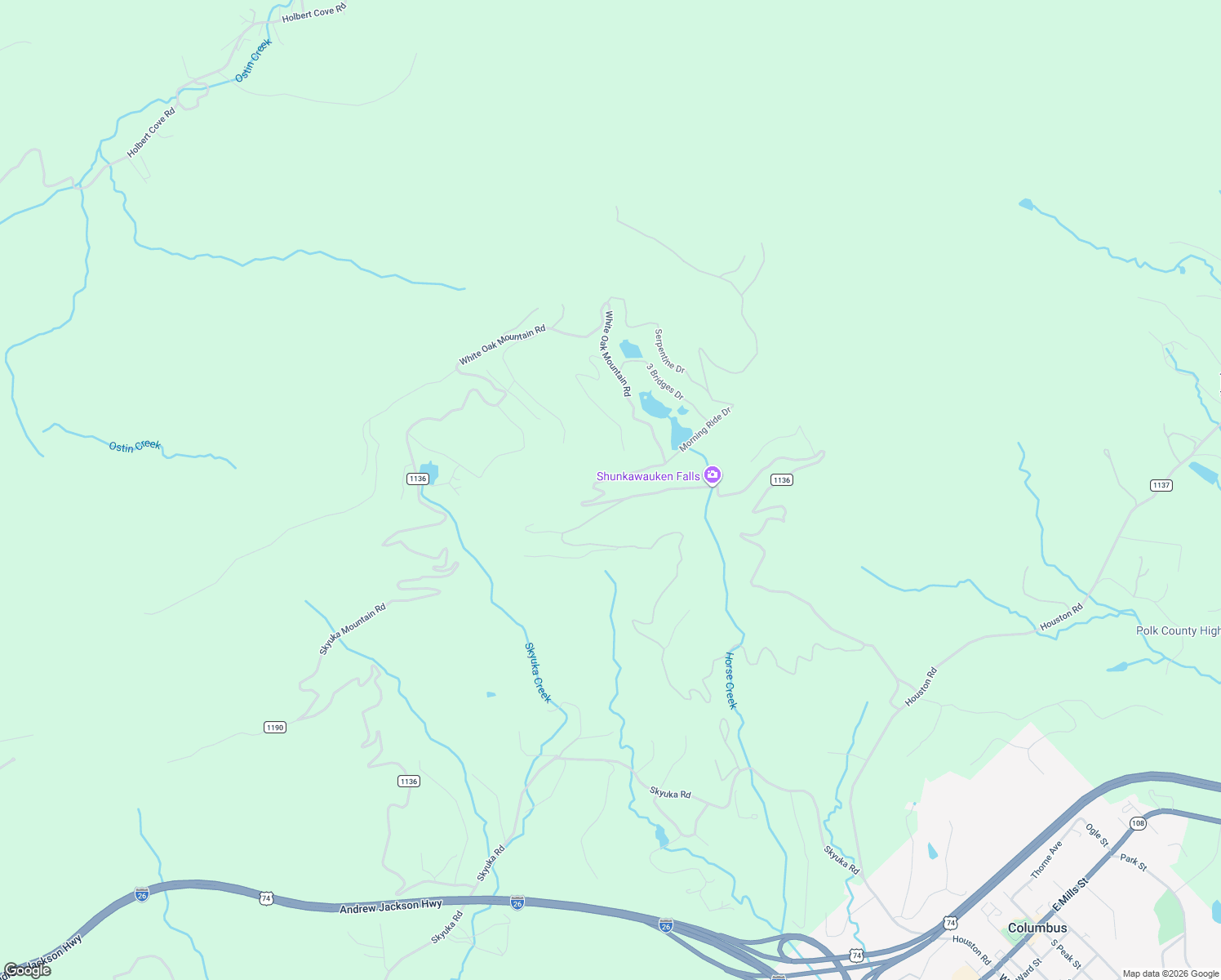map of restaurants, bars, coffee shops, grocery stores, and more near 2546 White Oak Mountain Drive in Columbus