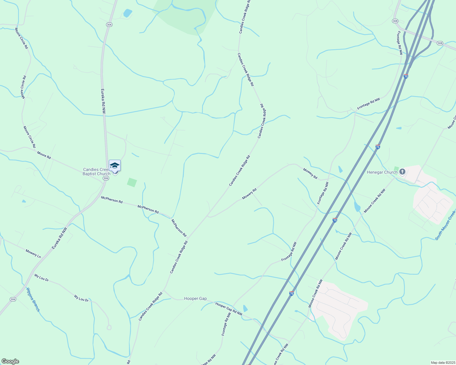 map of restaurants, bars, coffee shops, grocery stores, and more near 7287 Candies Creek Ridge Road in Charleston