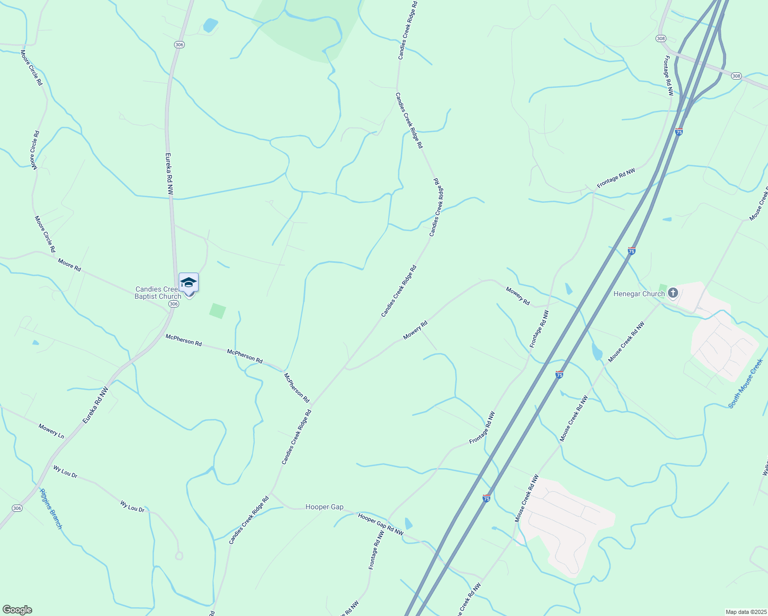 map of restaurants, bars, coffee shops, grocery stores, and more near 7287 Candies Creek Ridge Road in Charleston