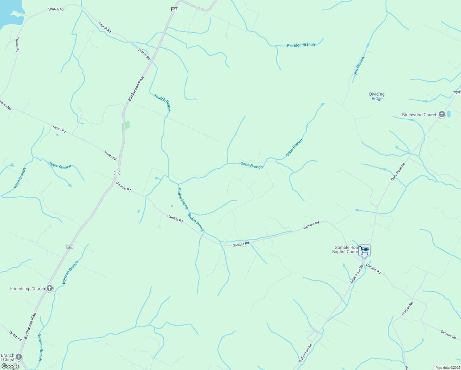 map of restaurants, bars, coffee shops, grocery stores, and more near 6971 Grazing Lane in Birchwood