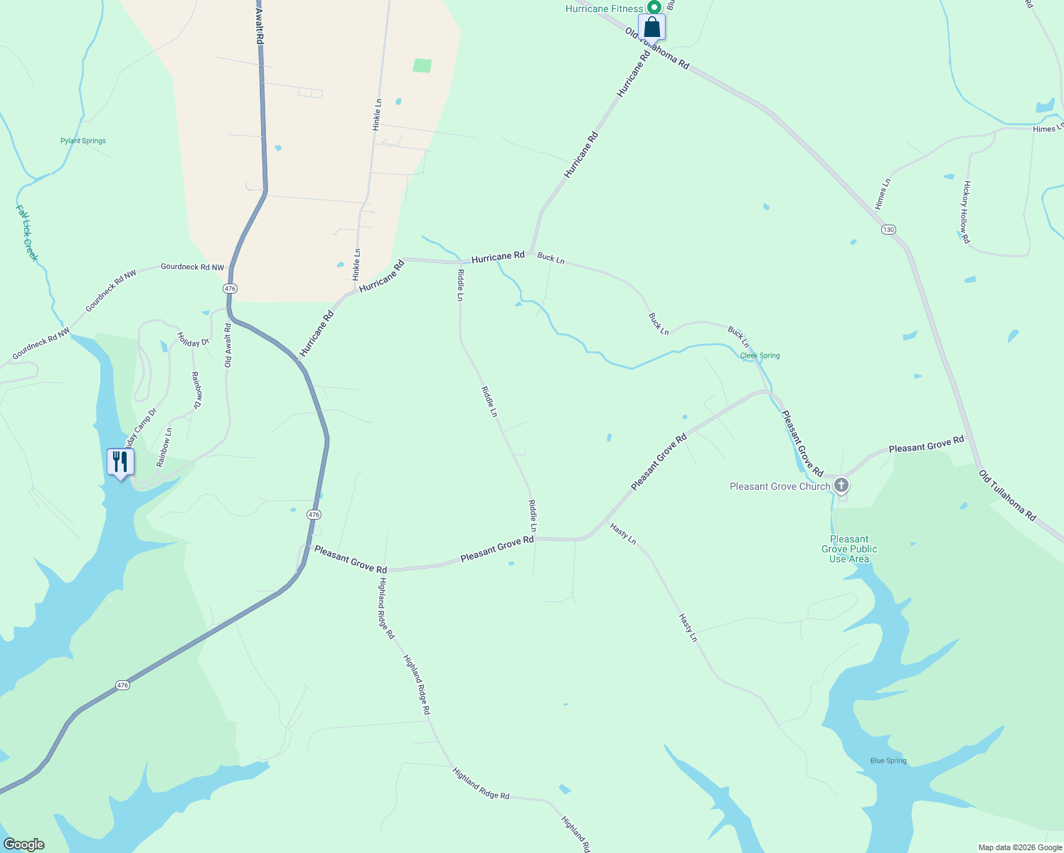 map of restaurants, bars, coffee shops, grocery stores, and more near 112 Brittany Ln in Estill Springs