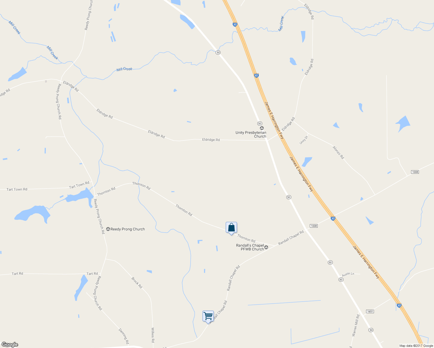 map of restaurants, bars, coffee shops, grocery stores, and more near 1880 Eldridge Road in Newton Grove