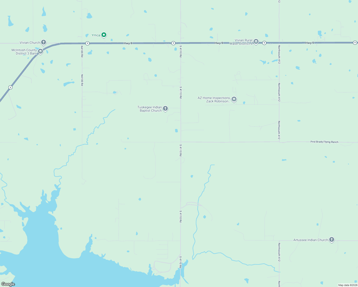 map of restaurants, bars, coffee shops, grocery stores, and more near 119950 South 4110 Road in Eufaula
