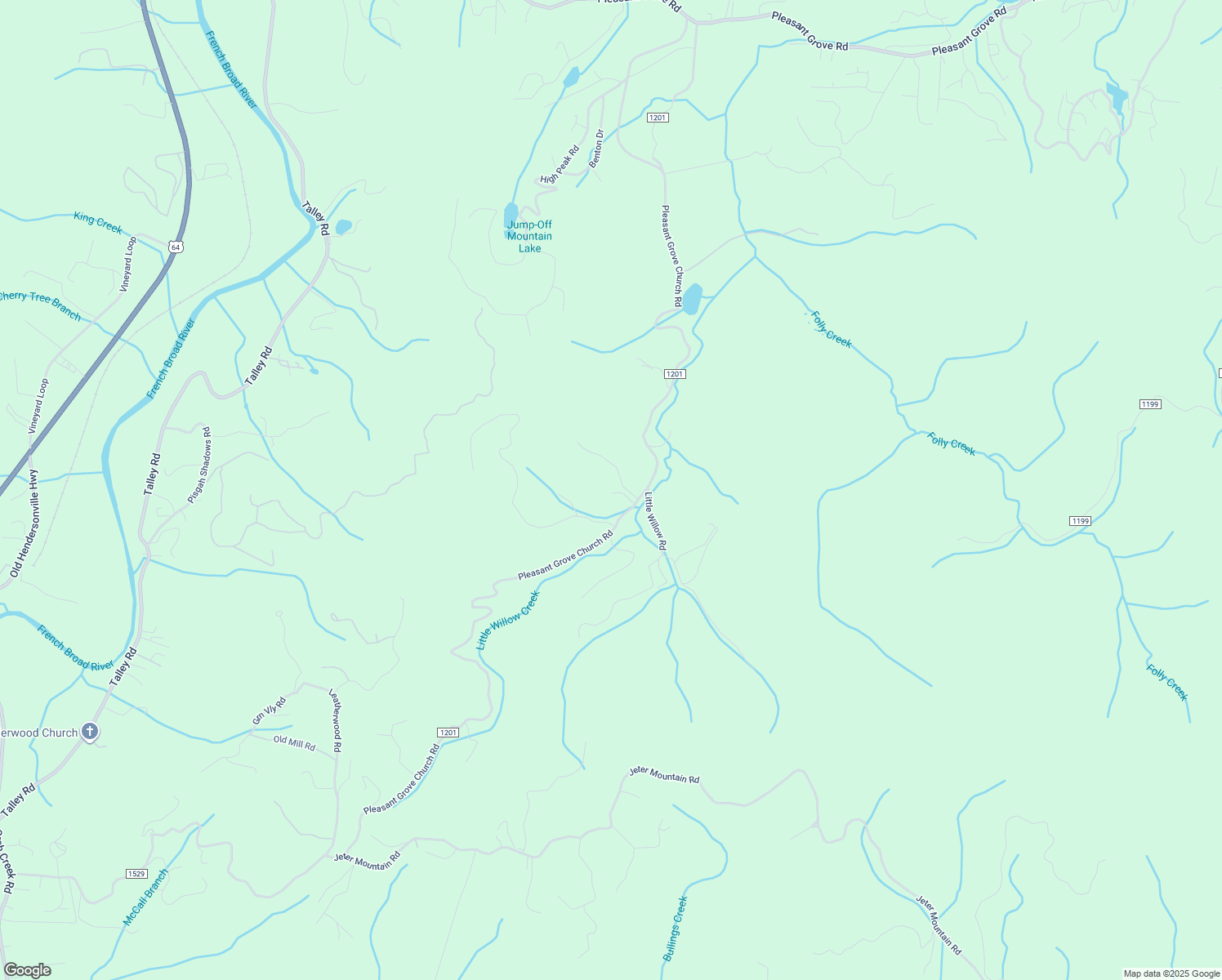 map of restaurants, bars, coffee shops, grocery stores, and more near 1716 Pleasant Grove Church Road in Hendersonville