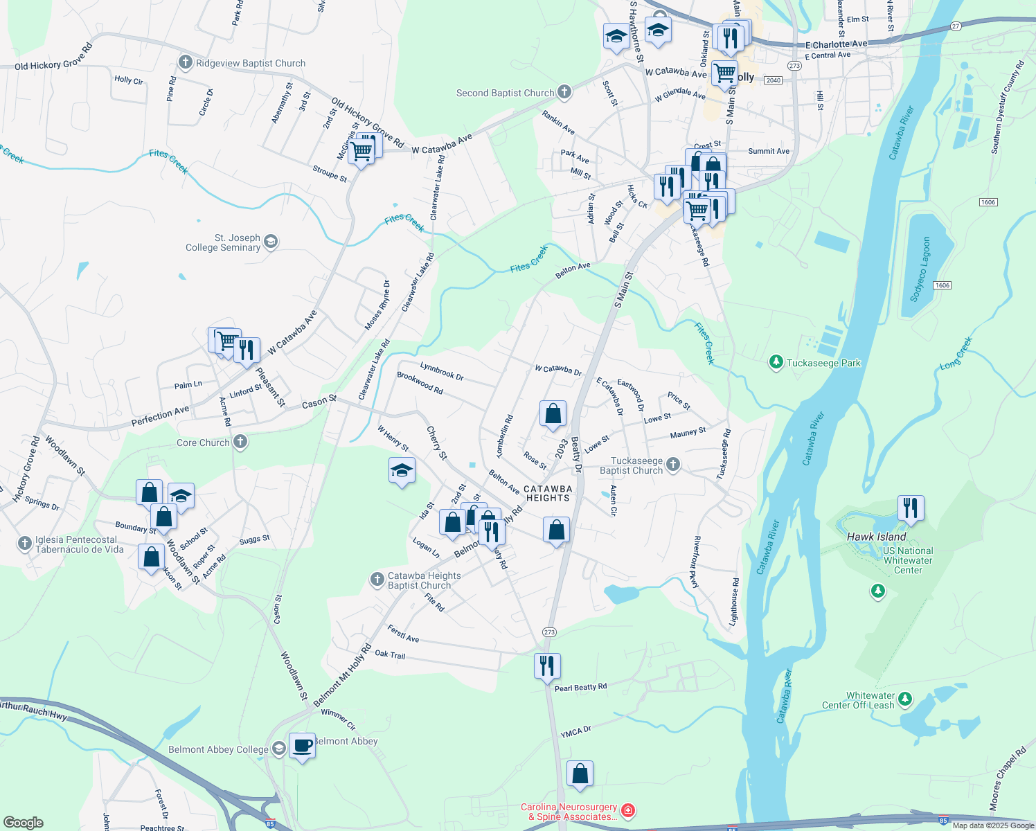 map of restaurants, bars, coffee shops, grocery stores, and more near 210 Tomberlin Road in Mount Holly
