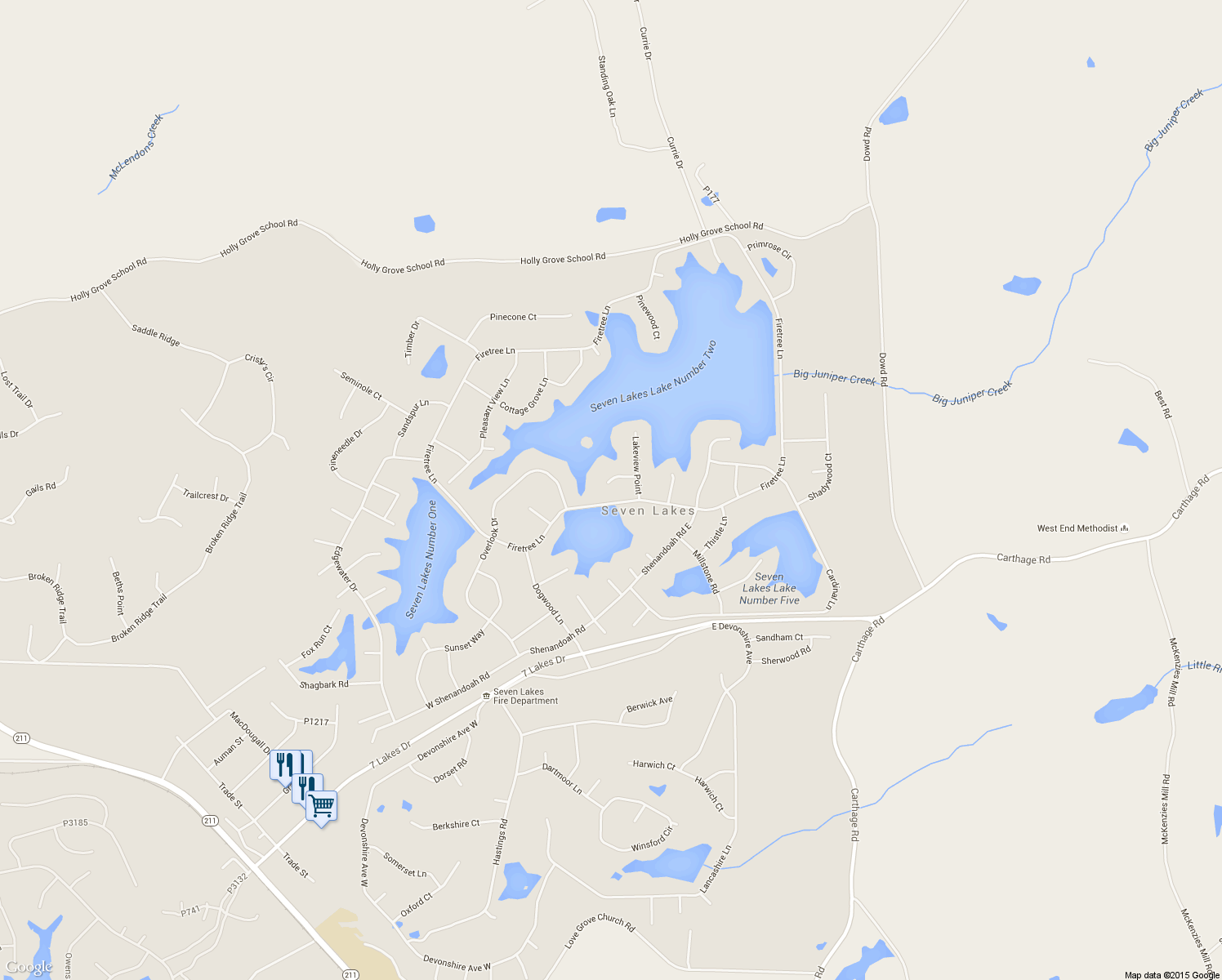 map of restaurants, bars, coffee shops, grocery stores, and more near 105 Cobblestone Court in West End