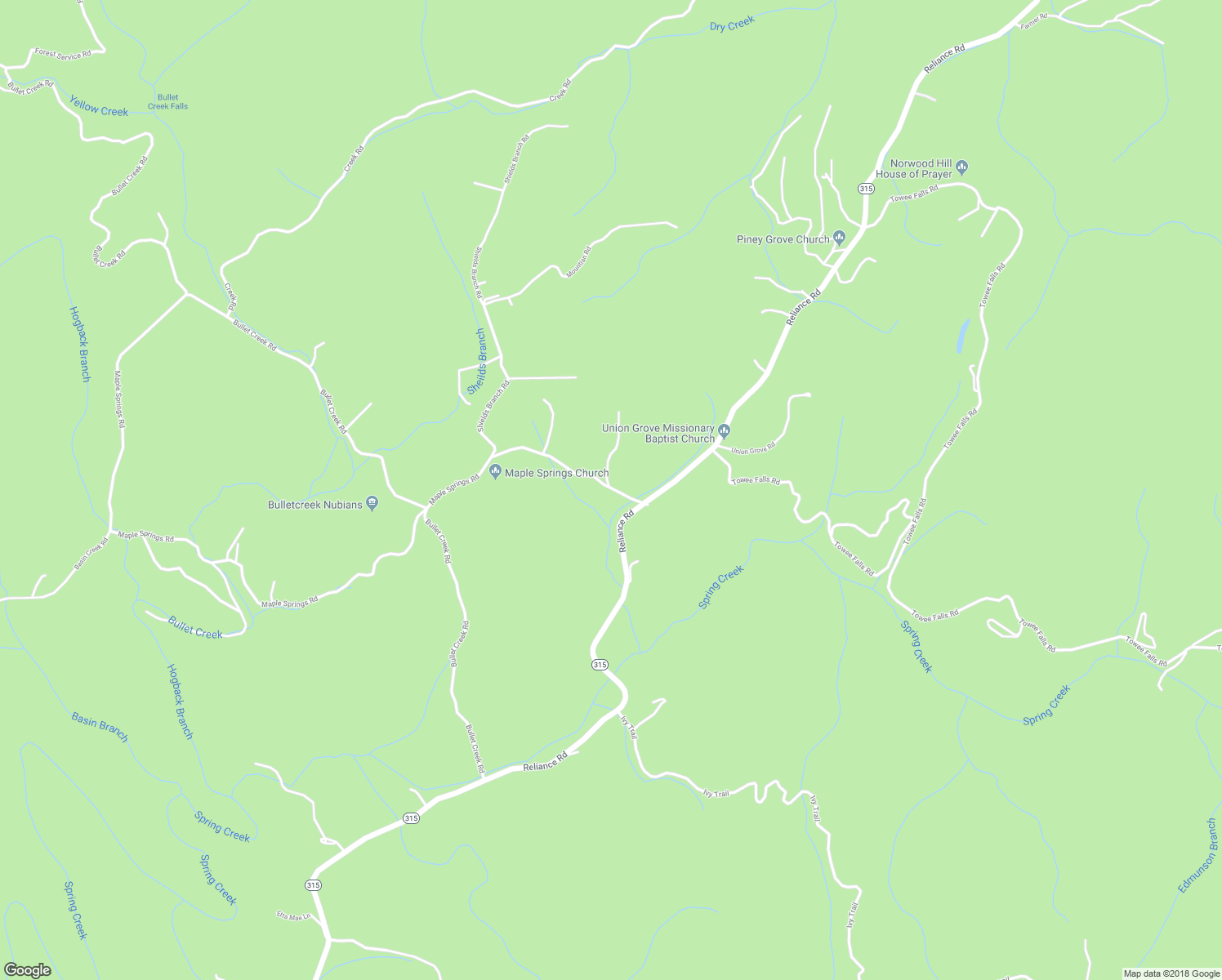map of restaurants, bars, coffee shops, grocery stores, and more near 115 Martin Rd in Tellico Plains