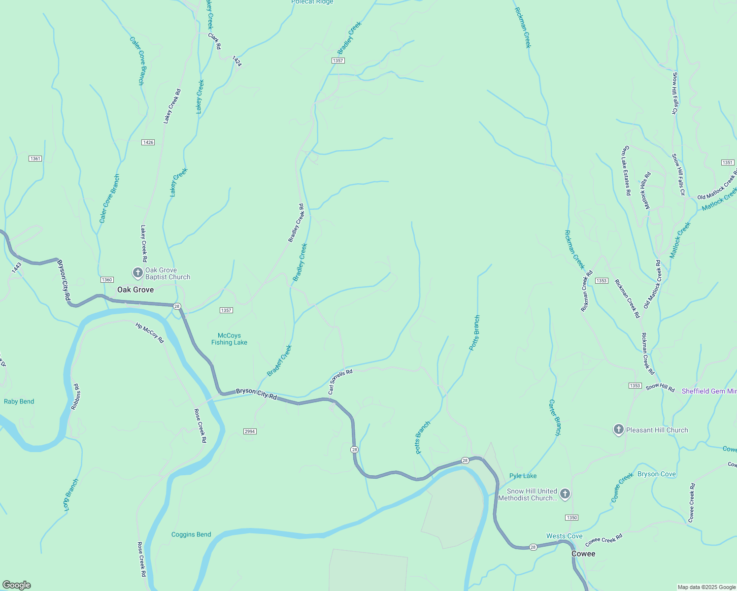 map of restaurants, bars, coffee shops, grocery stores, and more near Jim Deal Road in Macon County