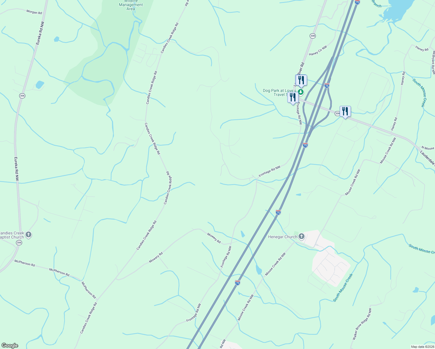 map of restaurants, bars, coffee shops, grocery stores, and more near 330 Talons Ridge Road Northwest in Charleston