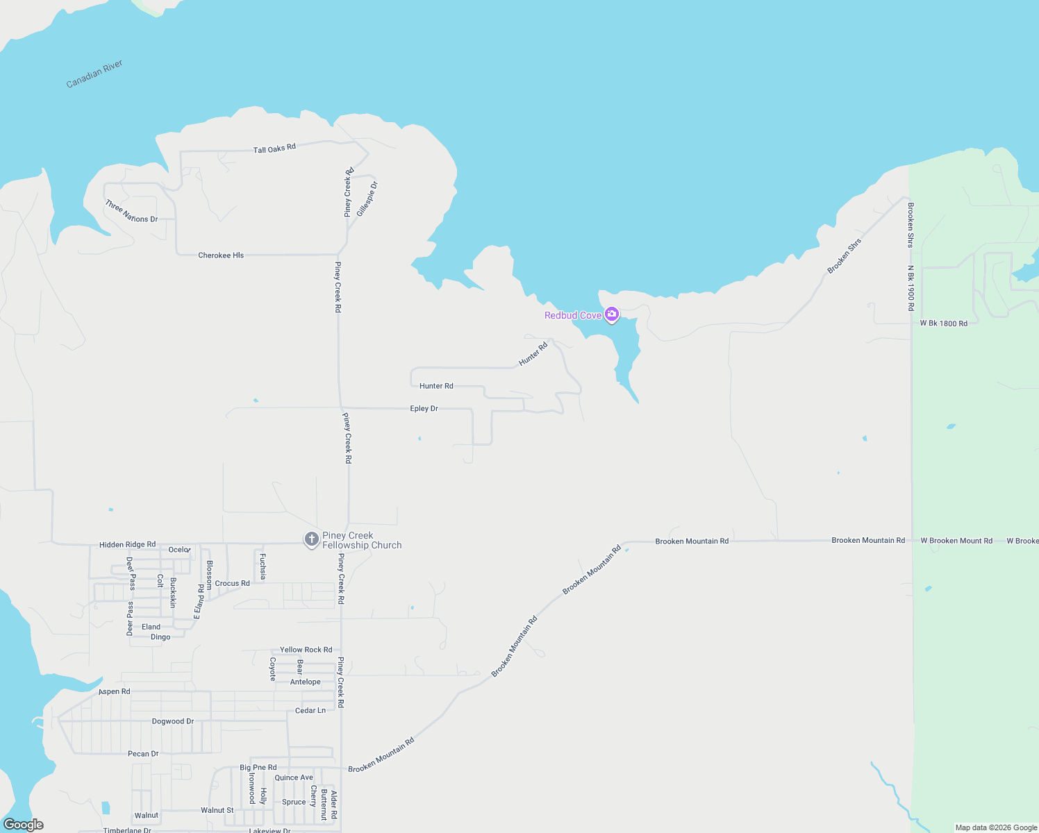 map of restaurants, bars, coffee shops, grocery stores, and more near 264 Hunter Road in Stigler