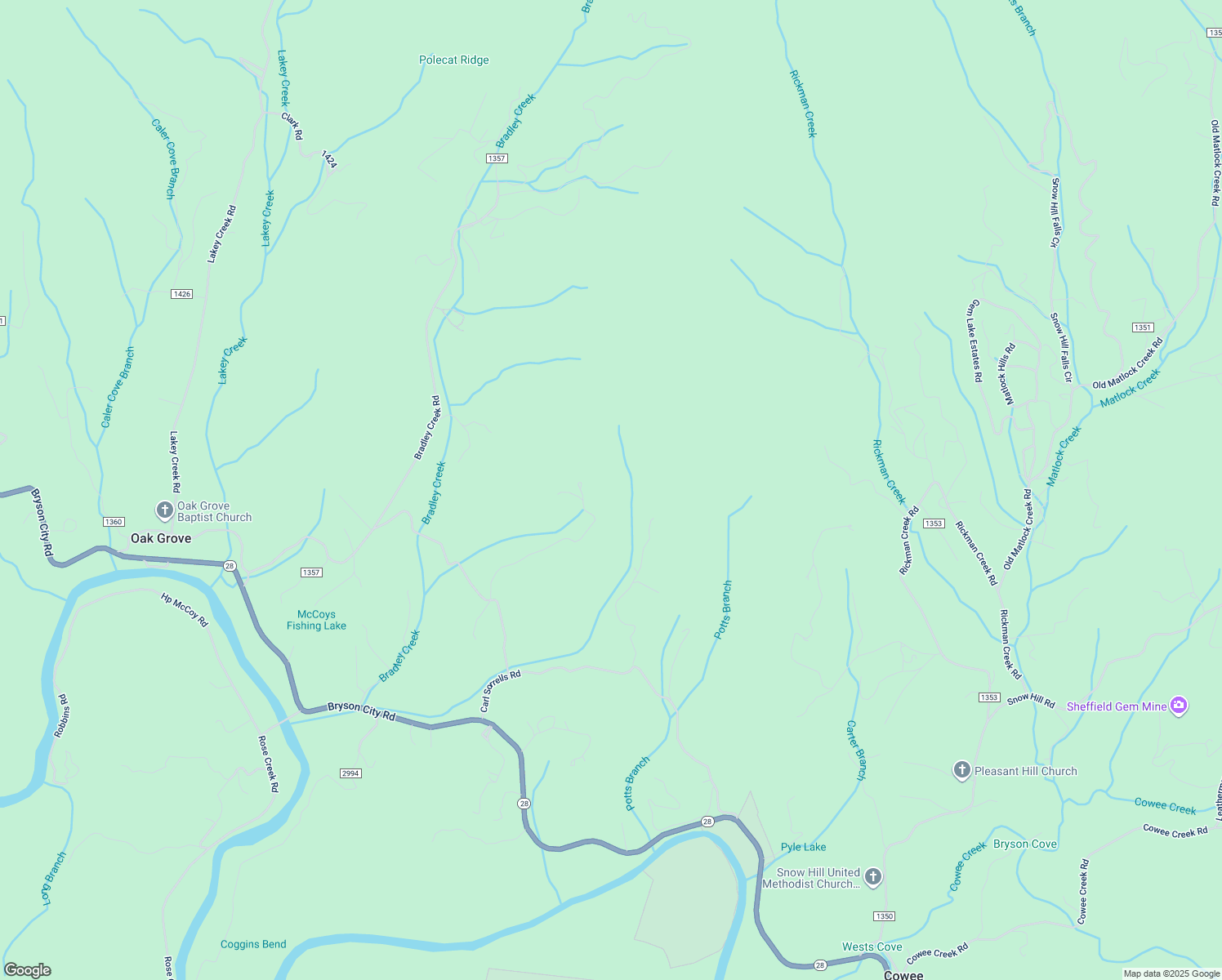 map of restaurants, bars, coffee shops, grocery stores, and more near Jim Deal Road in Macon County