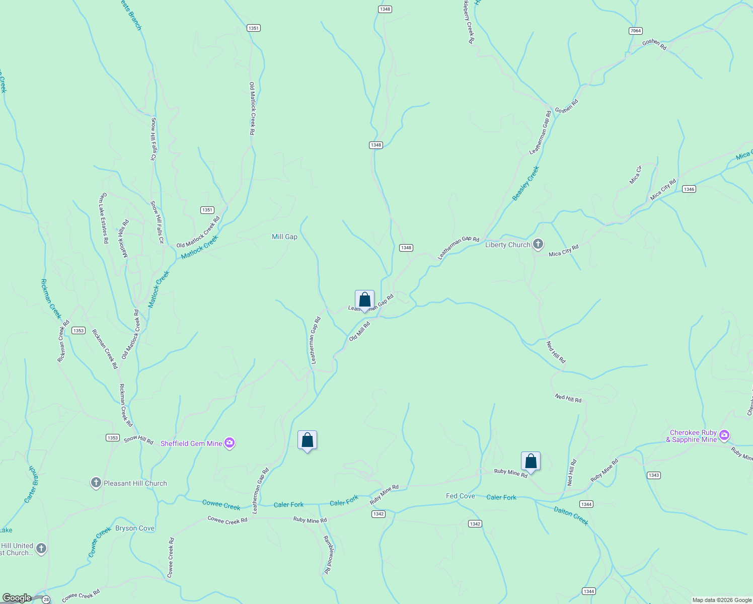 map of restaurants, bars, coffee shops, grocery stores, and more near 2890 Leatherman Gap Road in Franklin