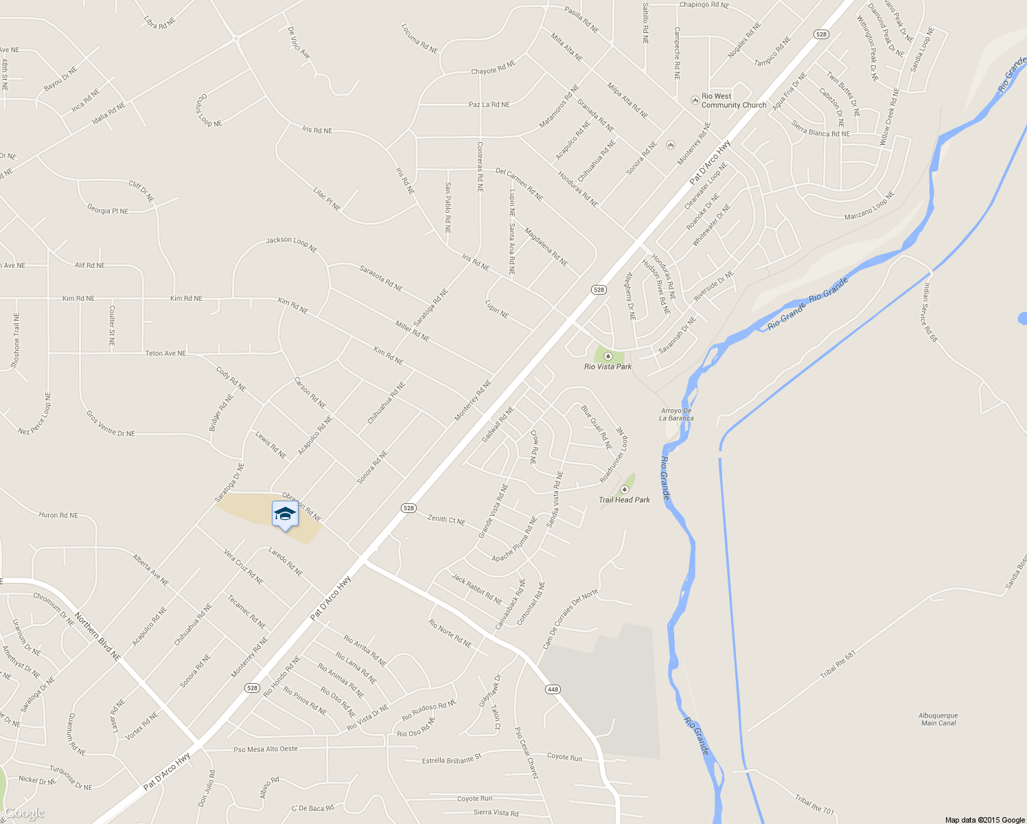 map of restaurants, bars, coffee shops, grocery stores, and more near 6350 Sandpiper Trail Northeast in Rio Rancho