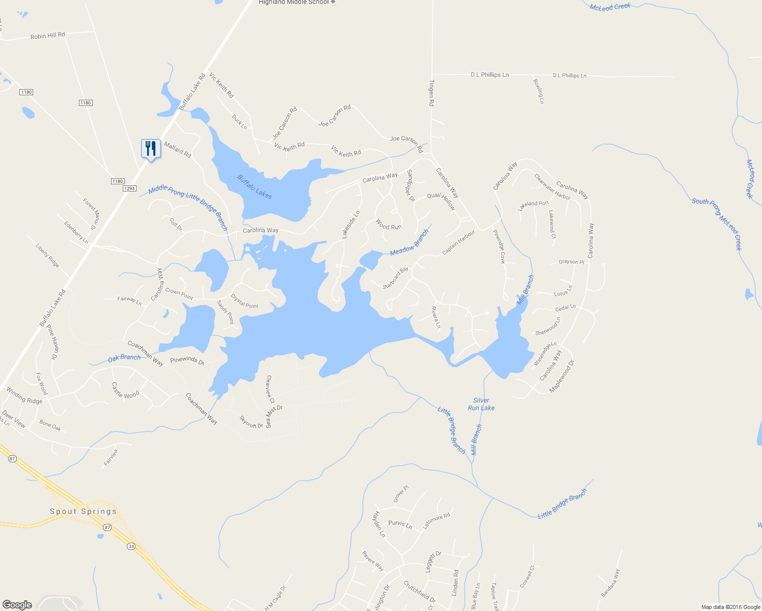 map of restaurants, bars, coffee shops, grocery stores, and more near 154 Port Bay in Sanford