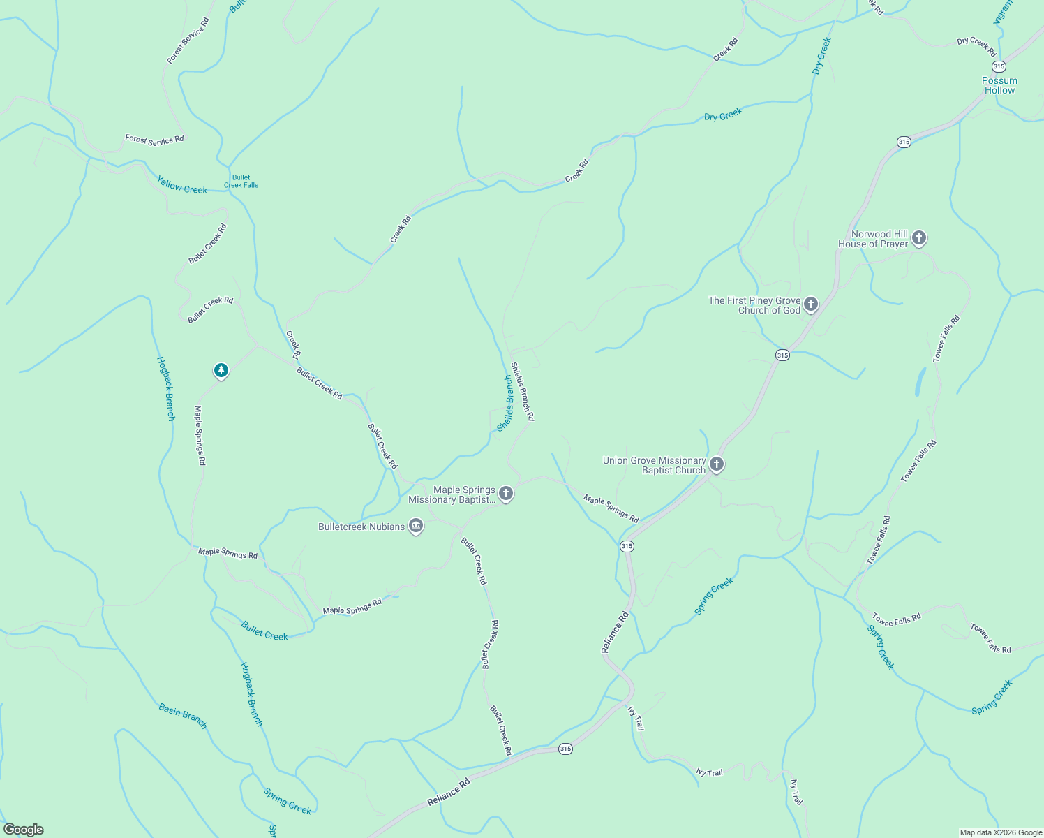 map of restaurants, bars, coffee shops, grocery stores, and more near 139 Shields Branch Road in Tellico Plains