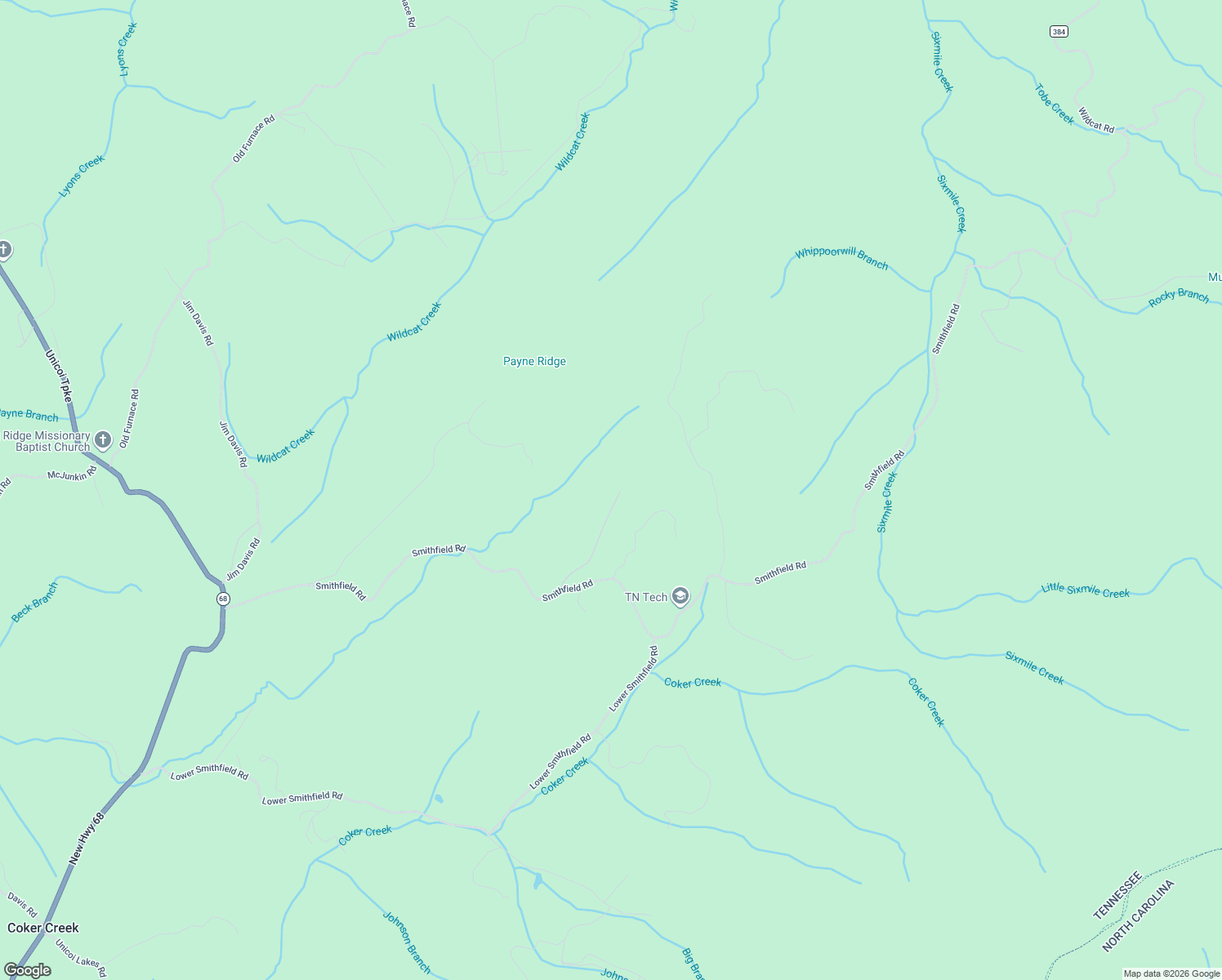 map of restaurants, bars, coffee shops, grocery stores, and more near 457 Smithfield Road in Tellico Plains
