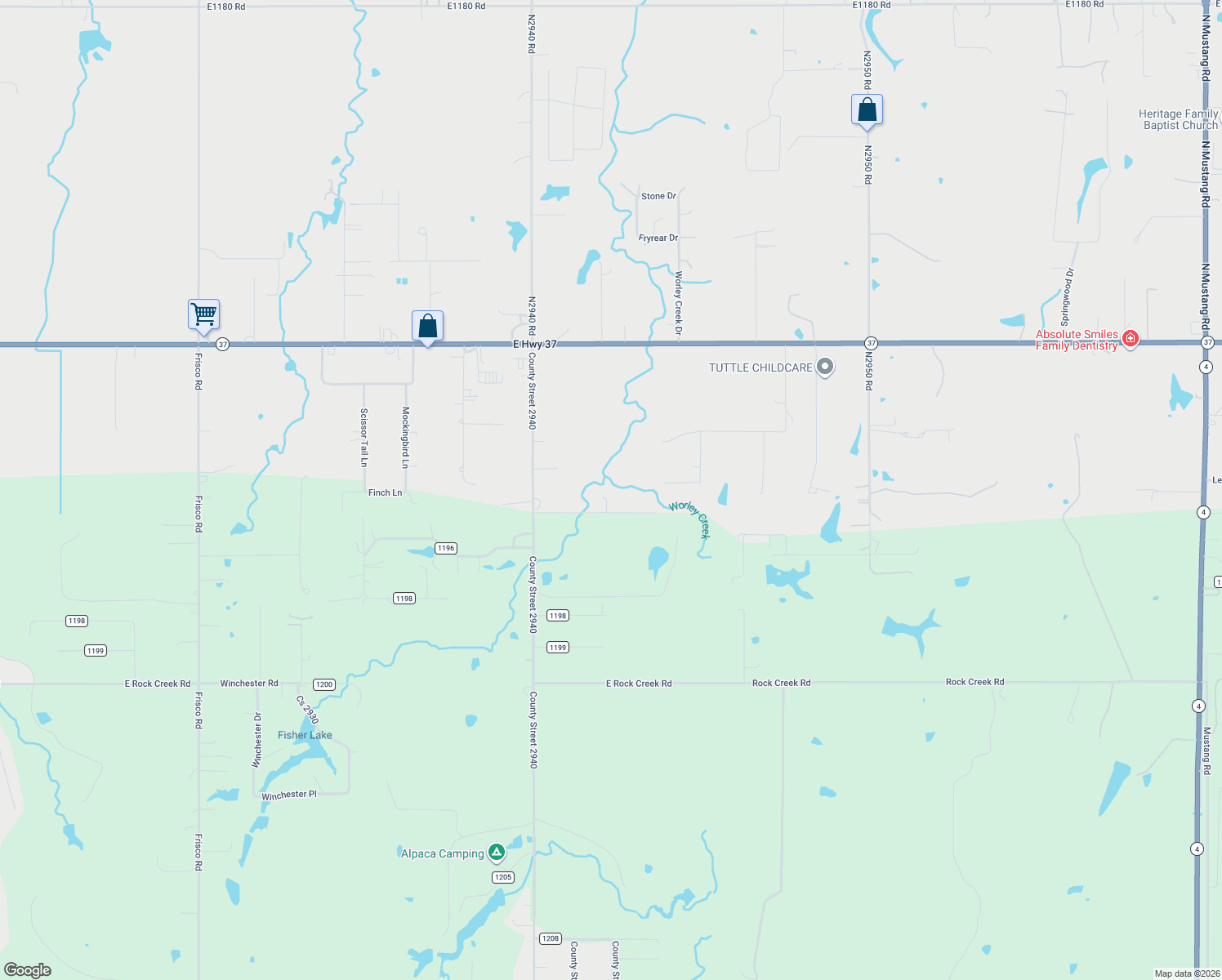 map of restaurants, bars, coffee shops, grocery stores, and more near 3217 Batley Dr in Tuttle