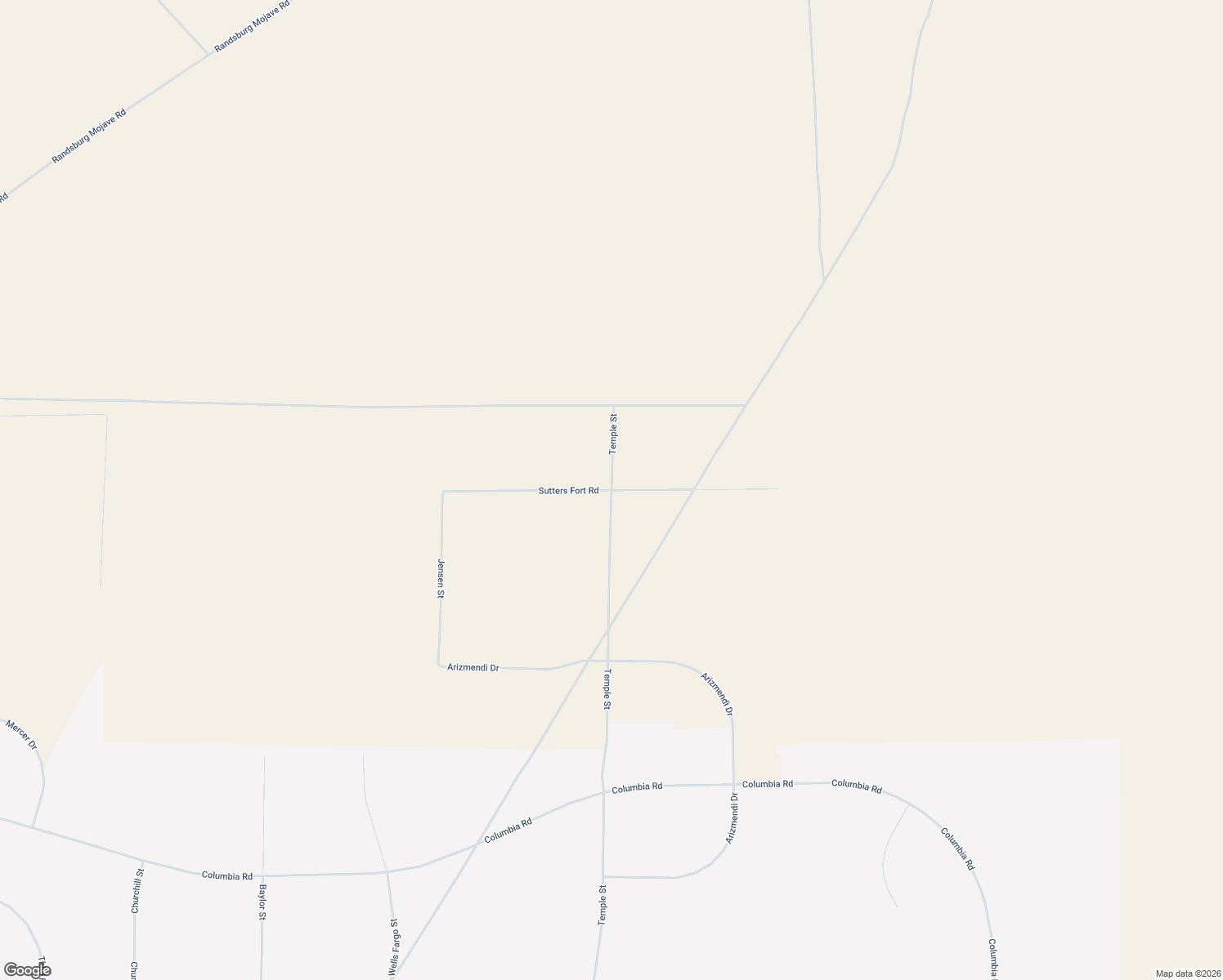map of restaurants, bars, coffee shops, grocery stores, and more near Sutters Fort Road in Randsburg