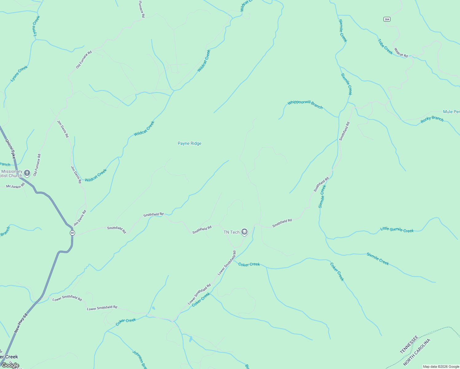 map of restaurants, bars, coffee shops, grocery stores, and more near 457 Smithfield Road in Tellico Plains