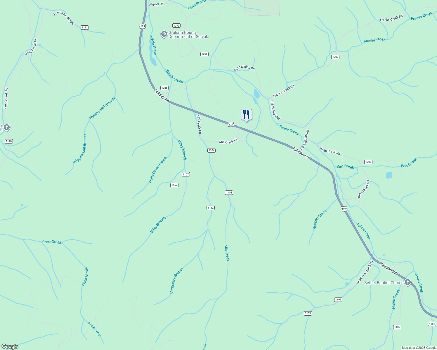 map of restaurants, bars, coffee shops, grocery stores, and more near 250 Mill Creek Road in Robbinsville