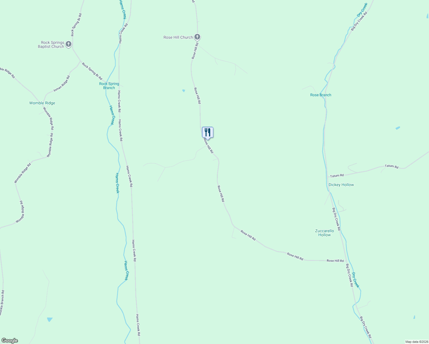 map of restaurants, bars, coffee shops, grocery stores, and more near 760 Rose Hill Road in Pulaski