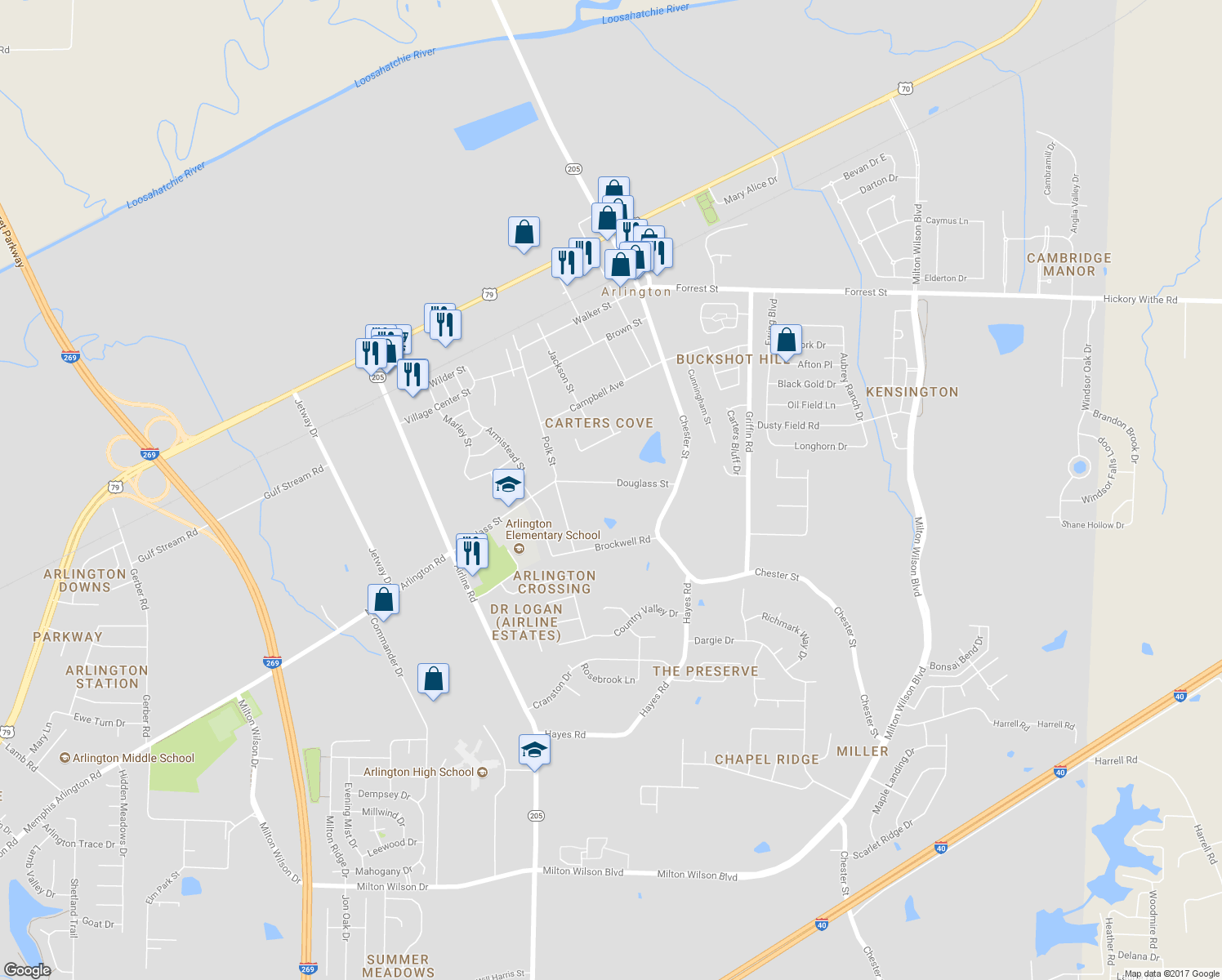 map of restaurants, bars, coffee shops, grocery stores, and more near 11959 Douglass Street in Arlington