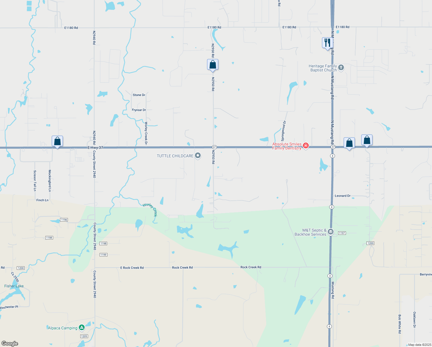 map of restaurants, bars, coffee shops, grocery stores, and more near 4013 Earnest Way in Tuttle
